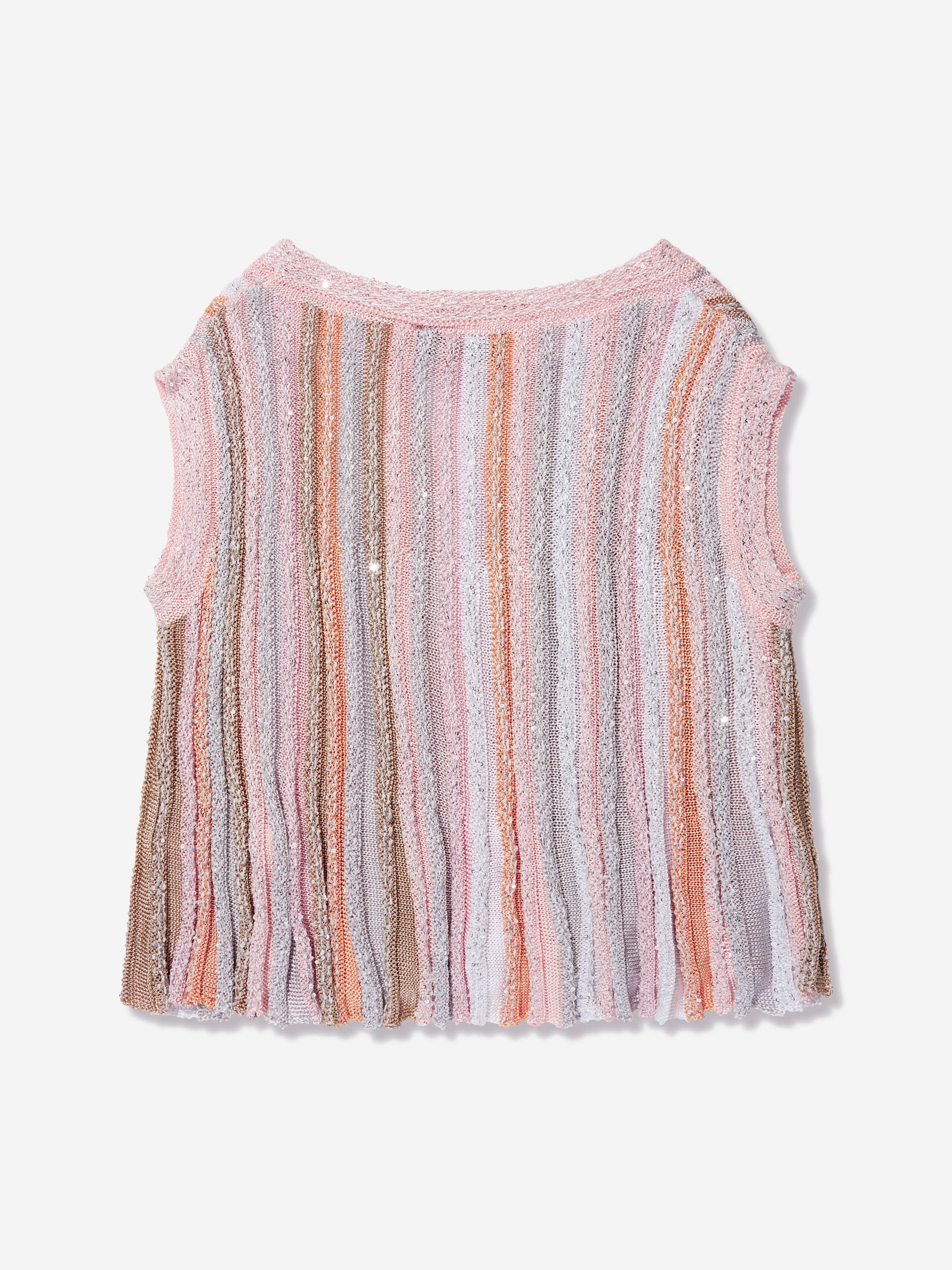 Missoni Girls Sleeveless Knit Top in Multicolour