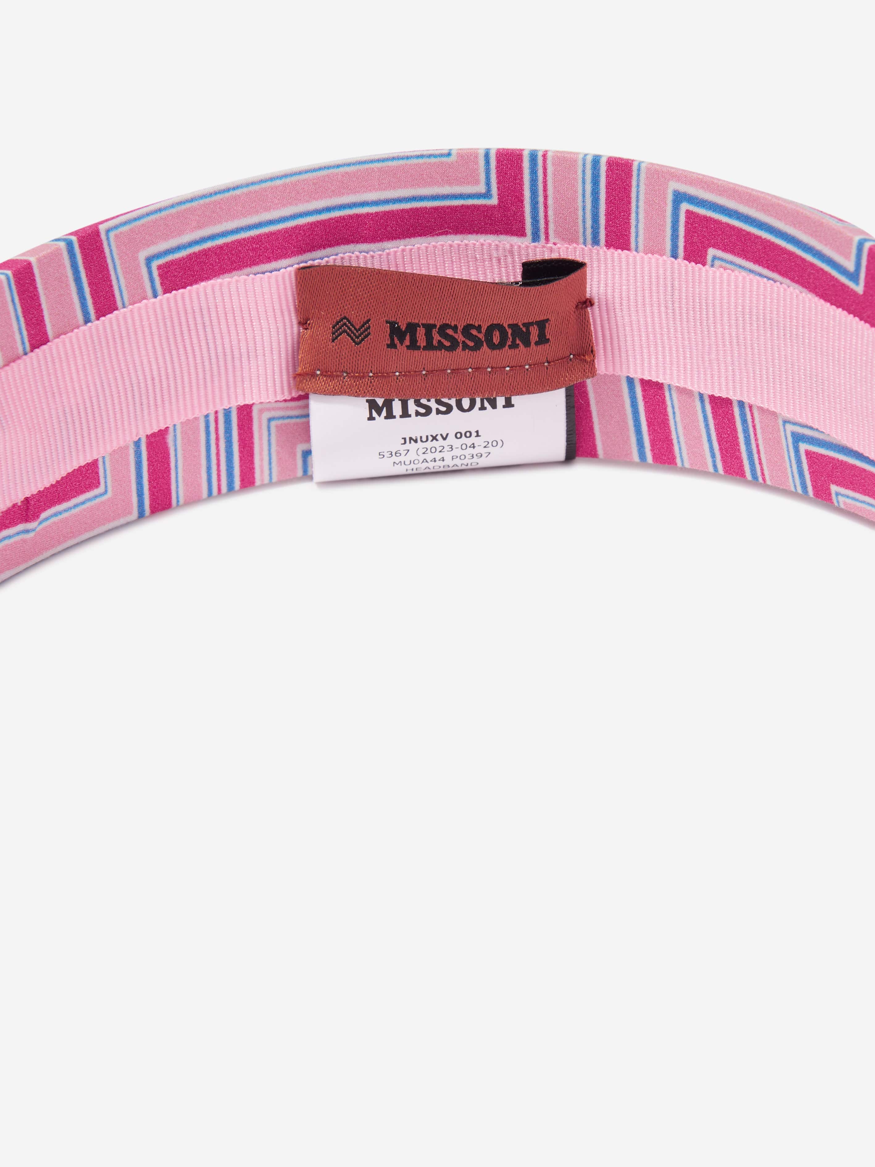 Missoni Girls Zigzag Headband in Pink