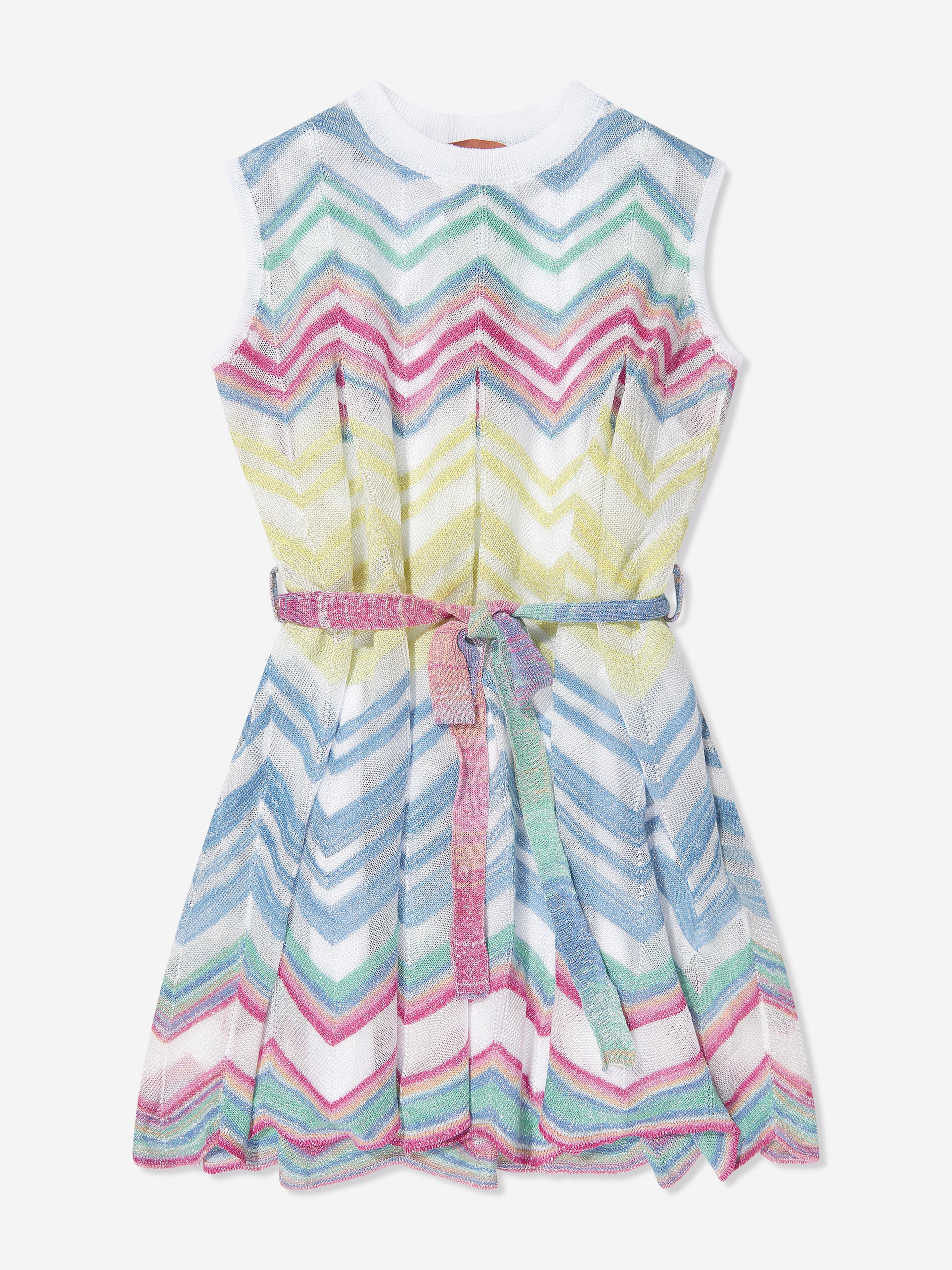 Missoni Girls Zigzag Knit Dress in Multicolour