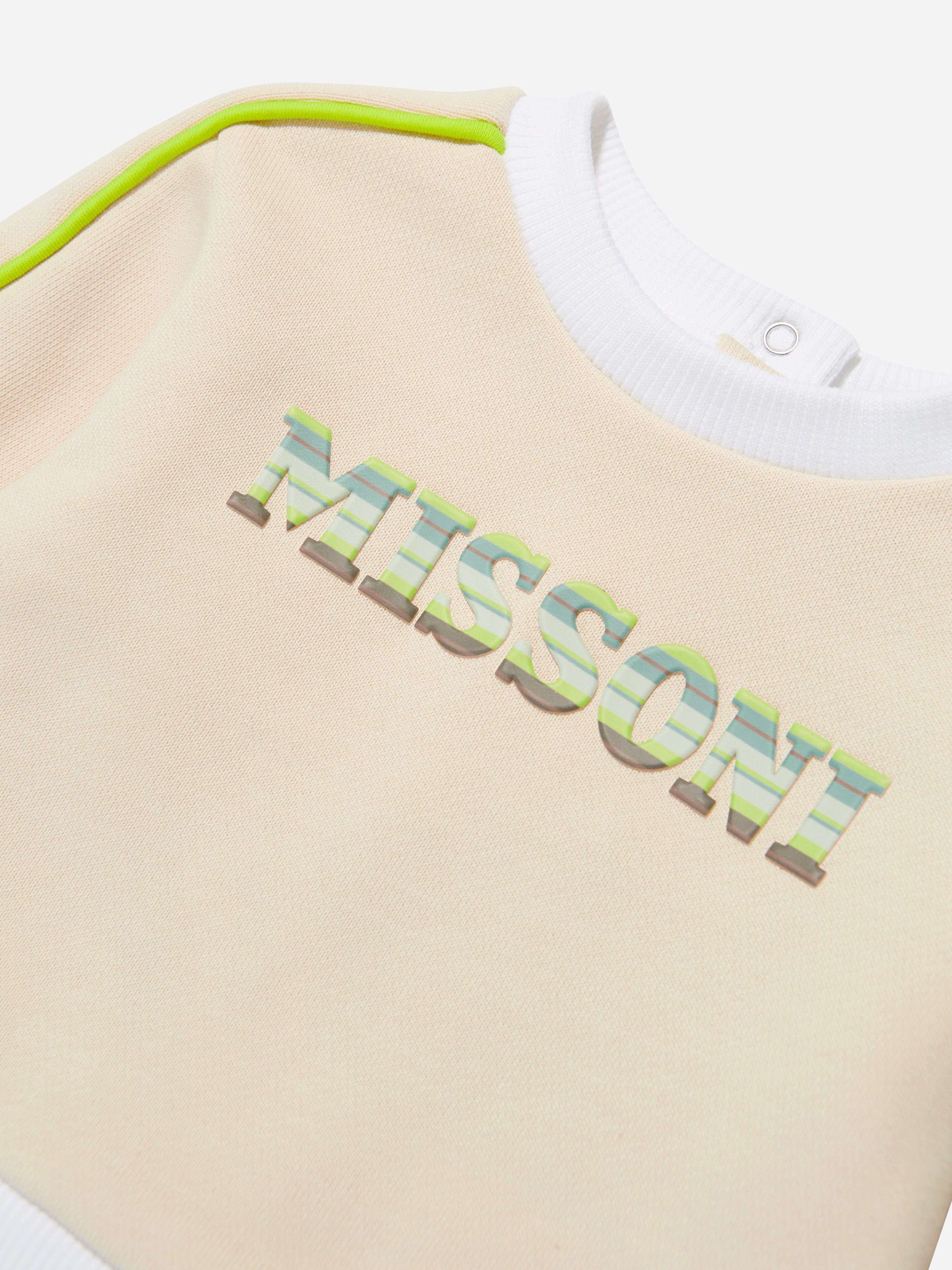 Missoni Baby Boys Logo Sweatshirt in Beige