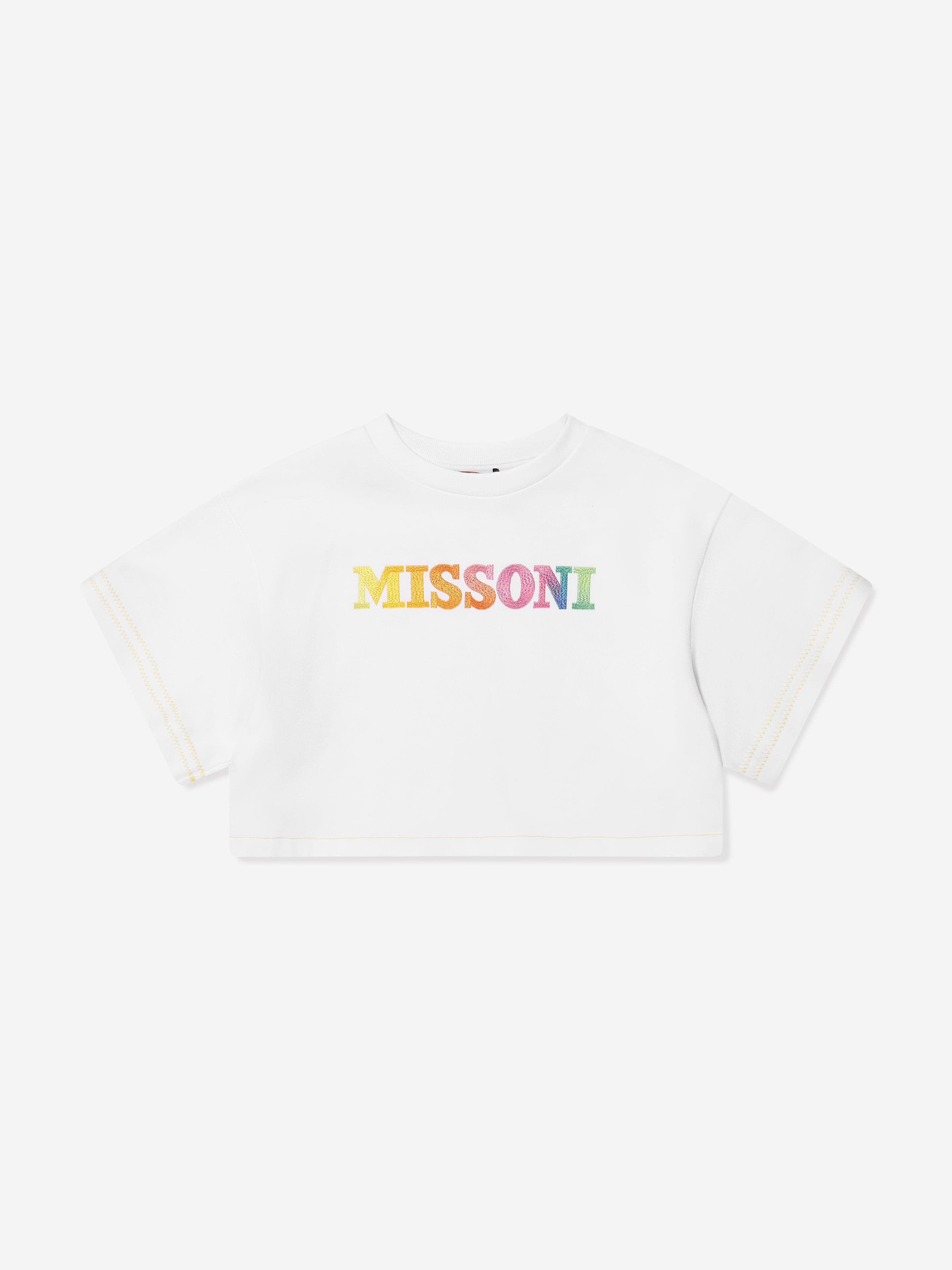 Missoni Girls Cropped Logo Sweatshirt in White