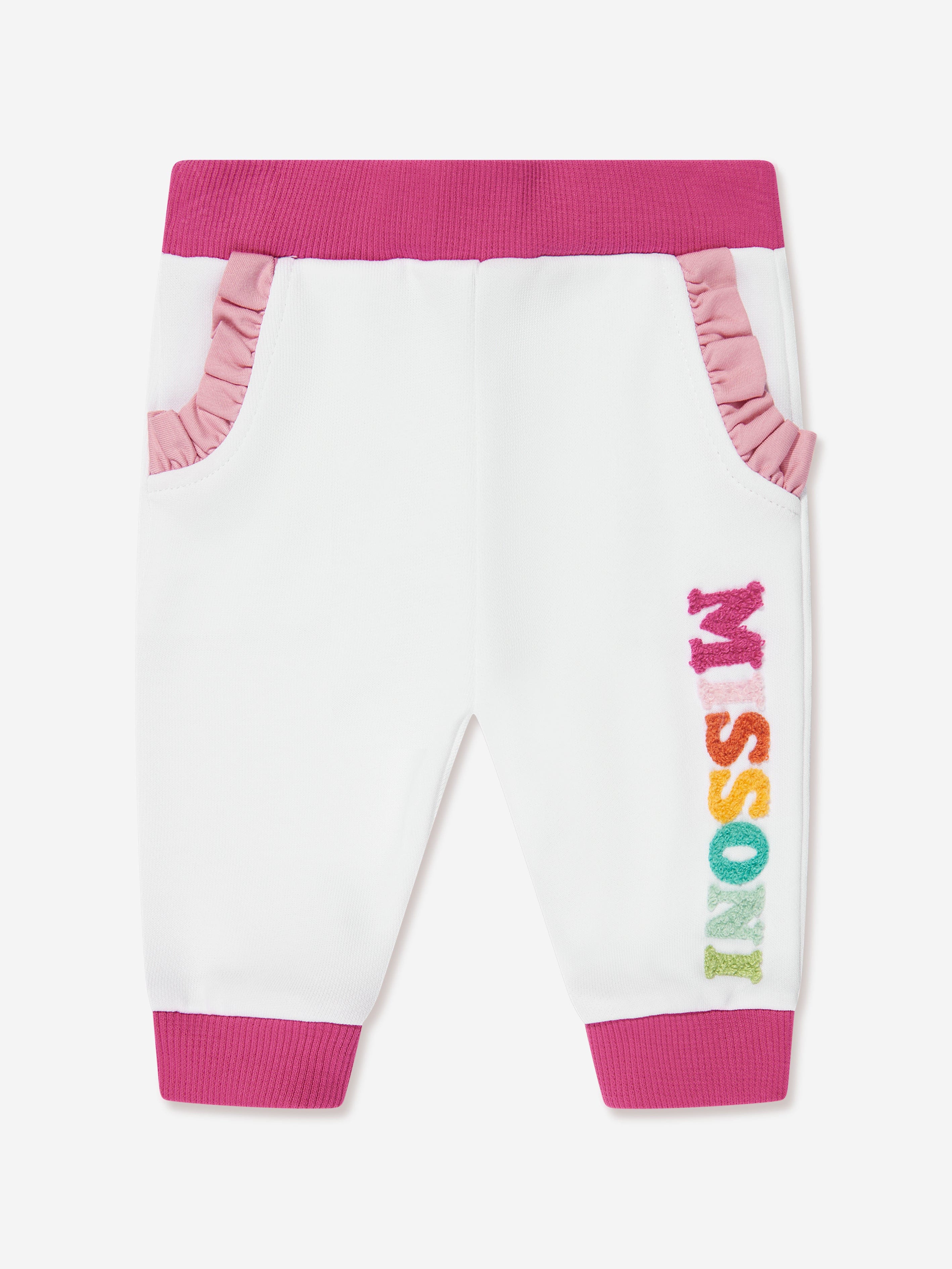 Missoni Baby Girls Logo Frill Joggers in White