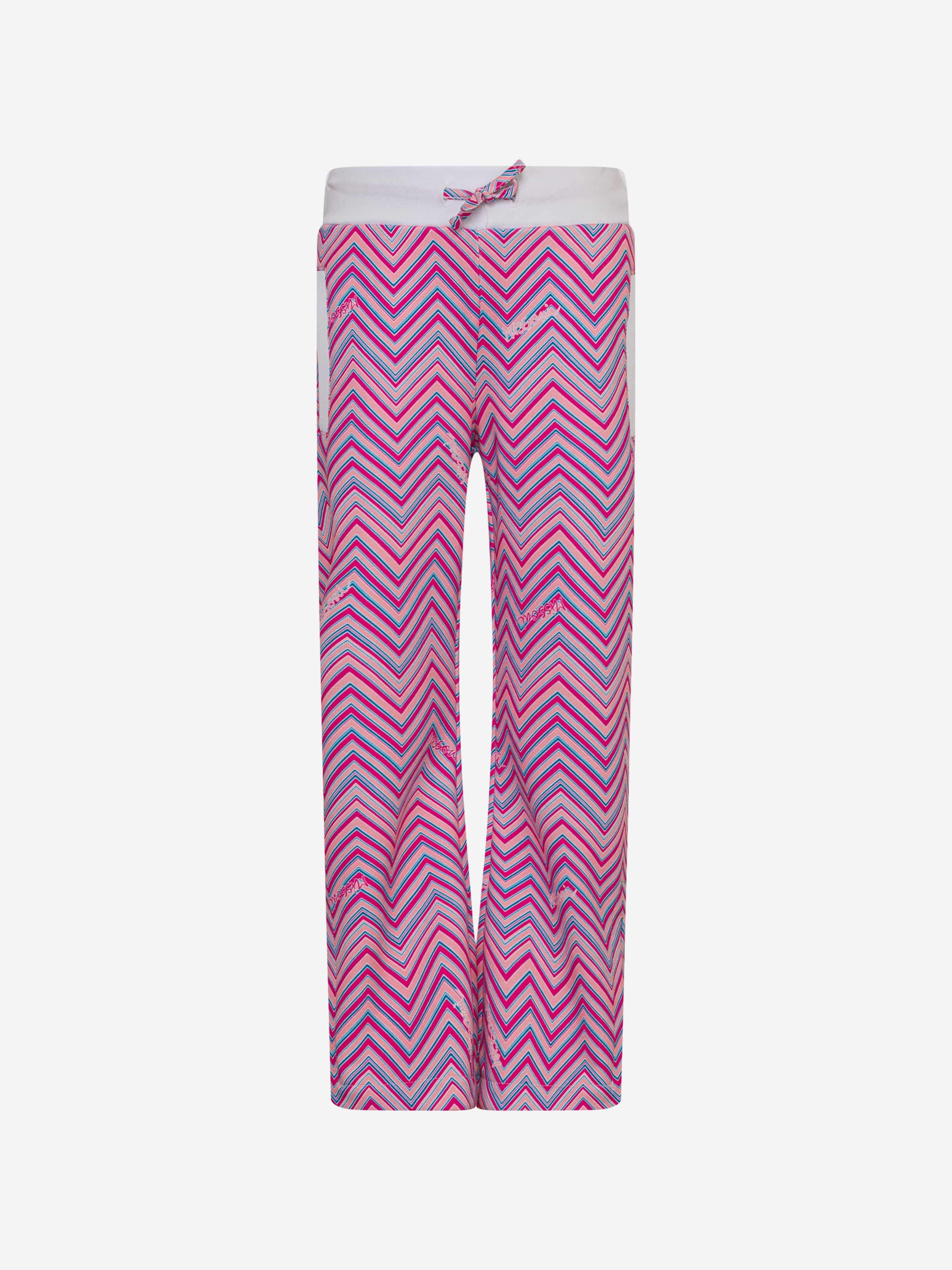 Missoni Girls Zigzag Joggers in Pink