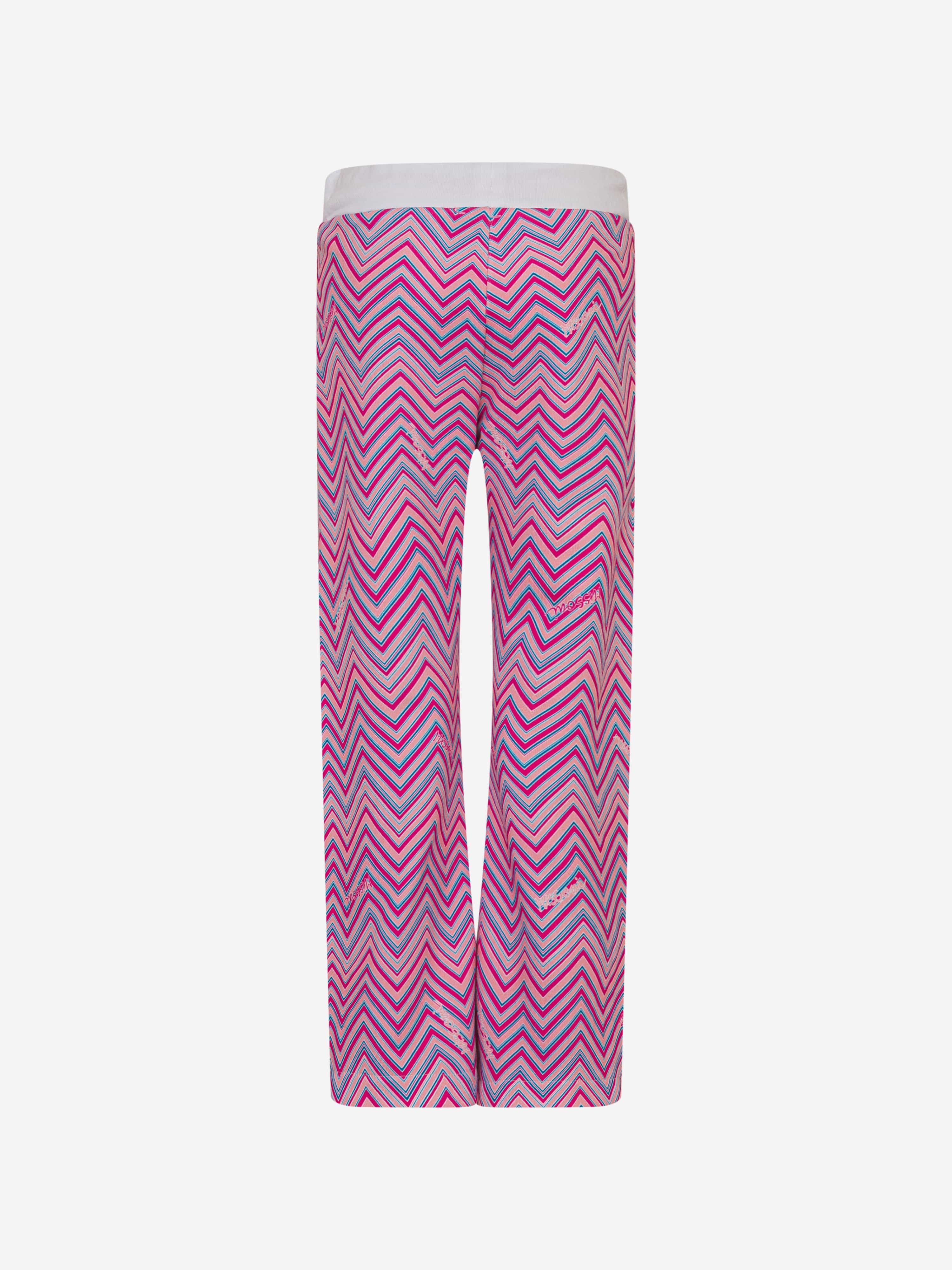 Missoni Girls Zigzag Joggers in Pink