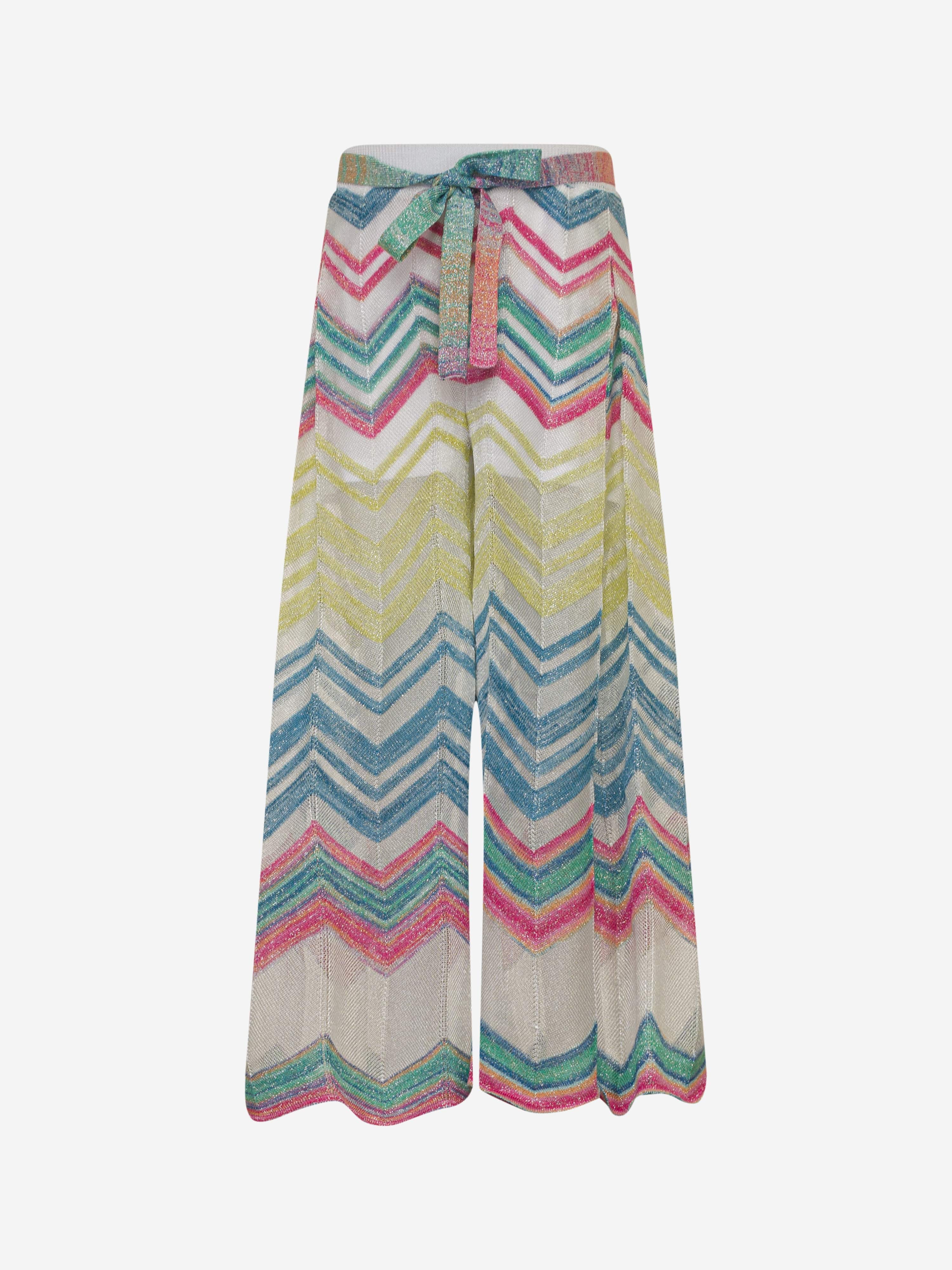 Missoni Girls Zigzag Knit Trousers in Multicolour