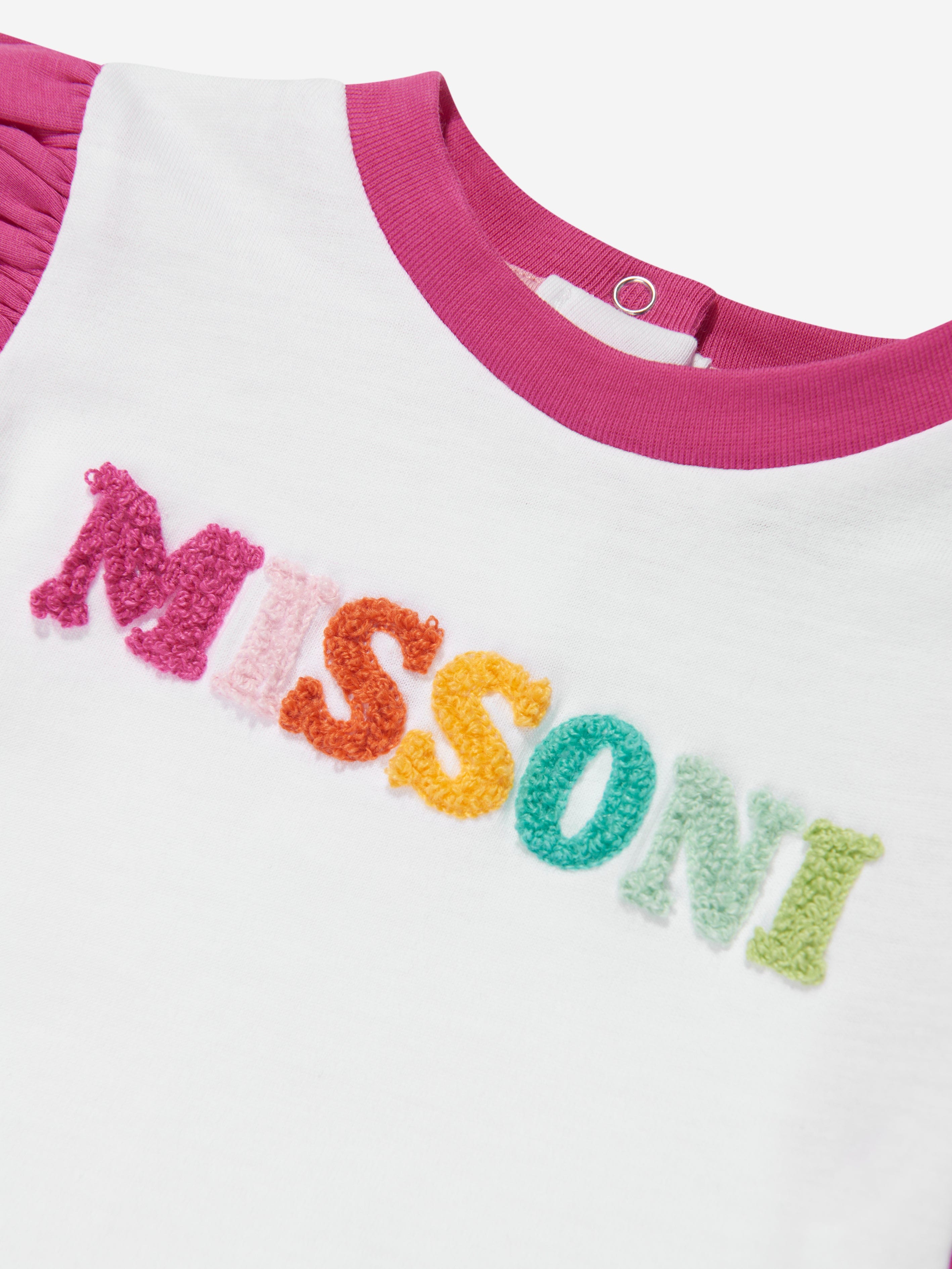 Missoni Baby Girls Logo Frill T-Shirt in White