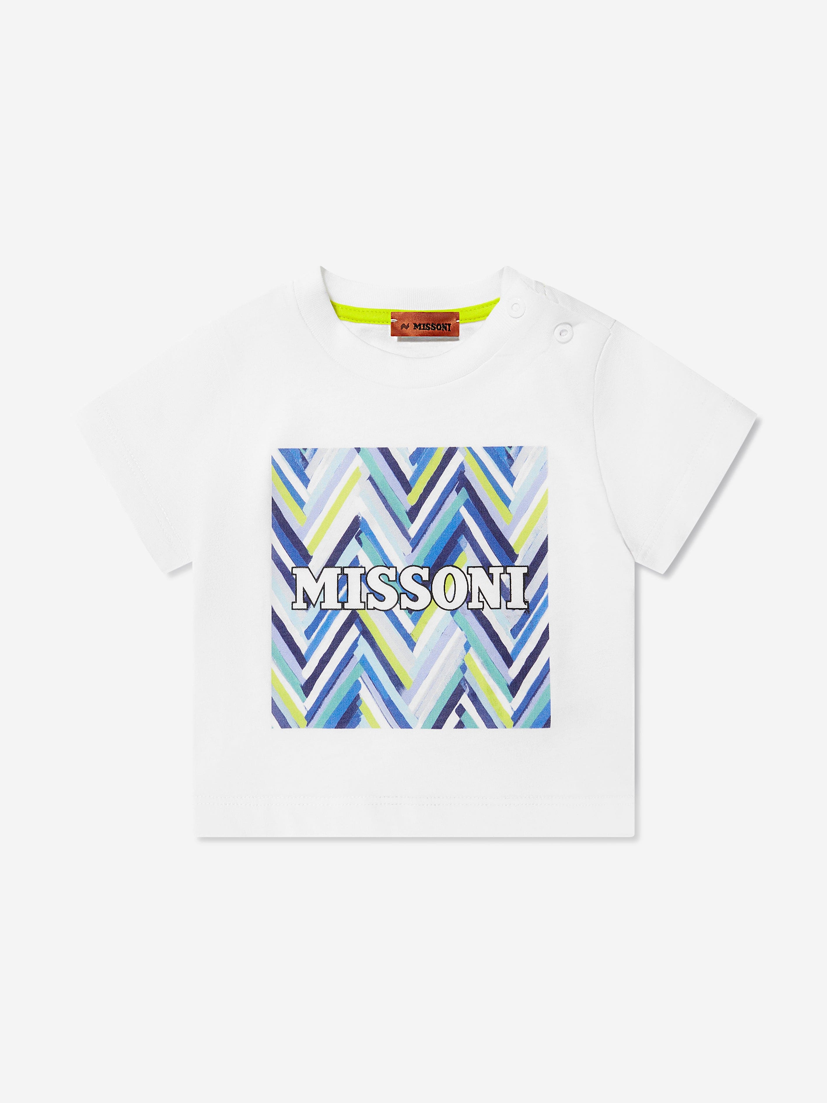 Missoni Baby Boys Zigzag Logo T-Shirt in White