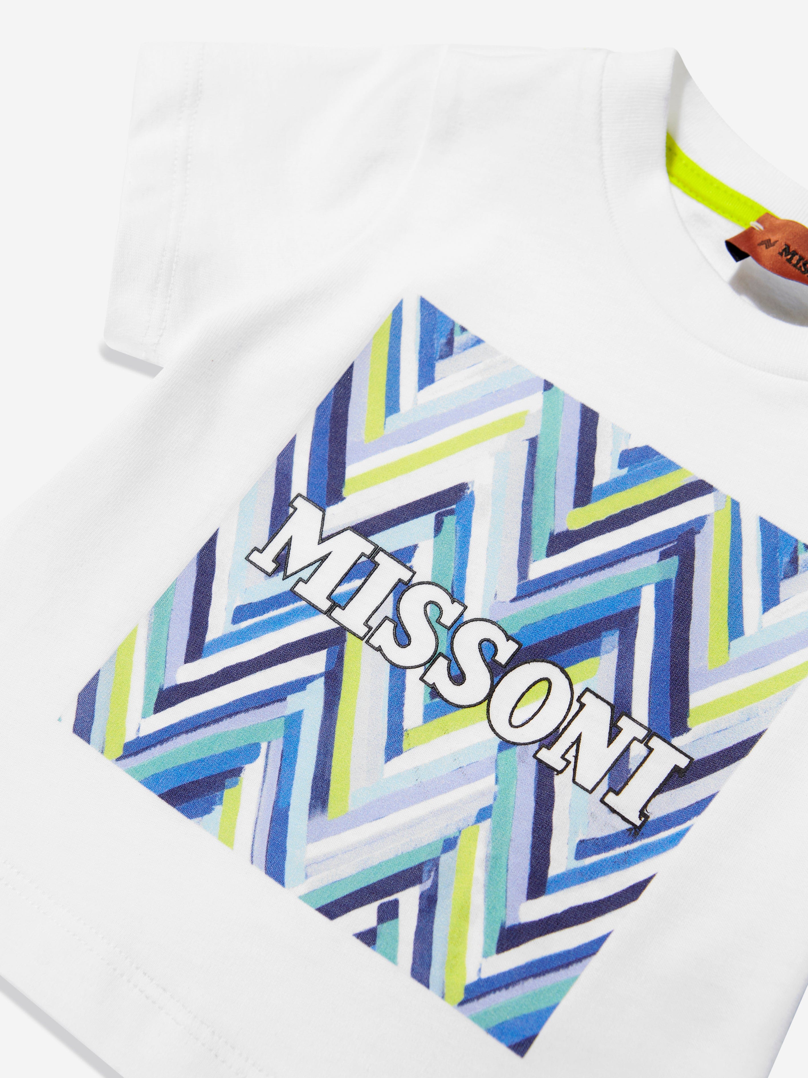 Missoni Baby Boys Zigzag Logo T-Shirt in White