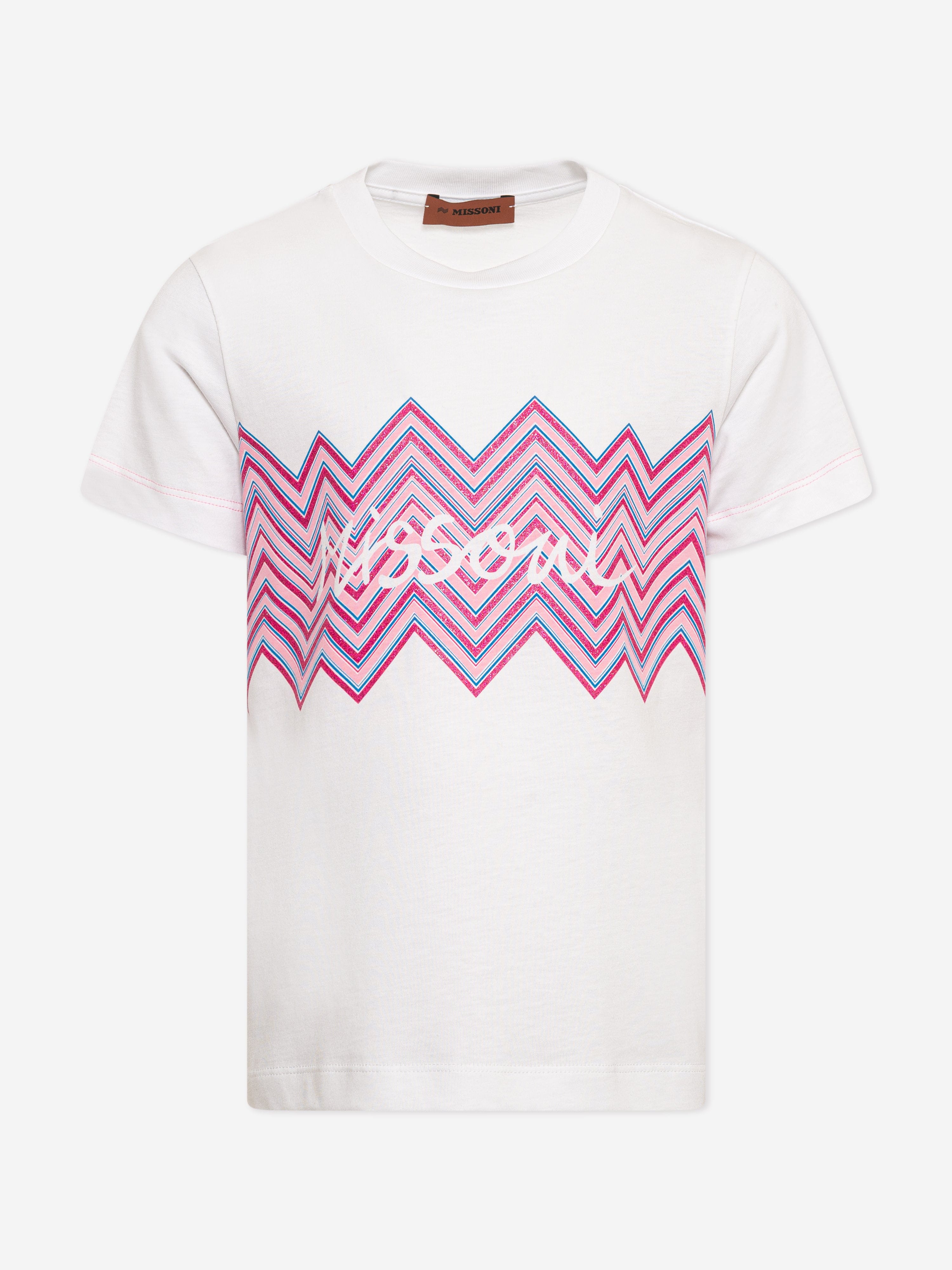 Missoni Girls Zigzag Logo T-shirt in White