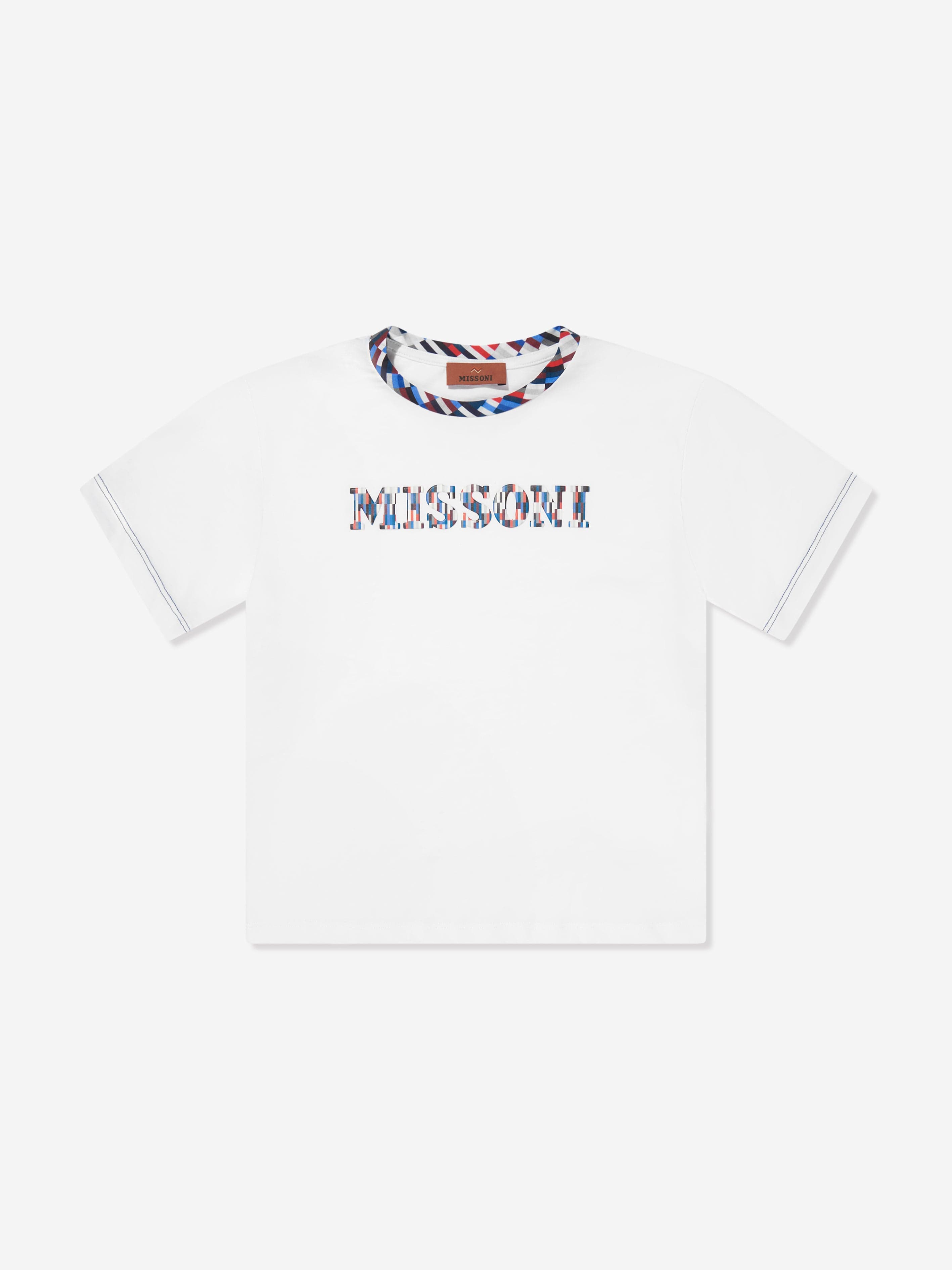 Missoni Boys Pixel Logo T-Shirt in White