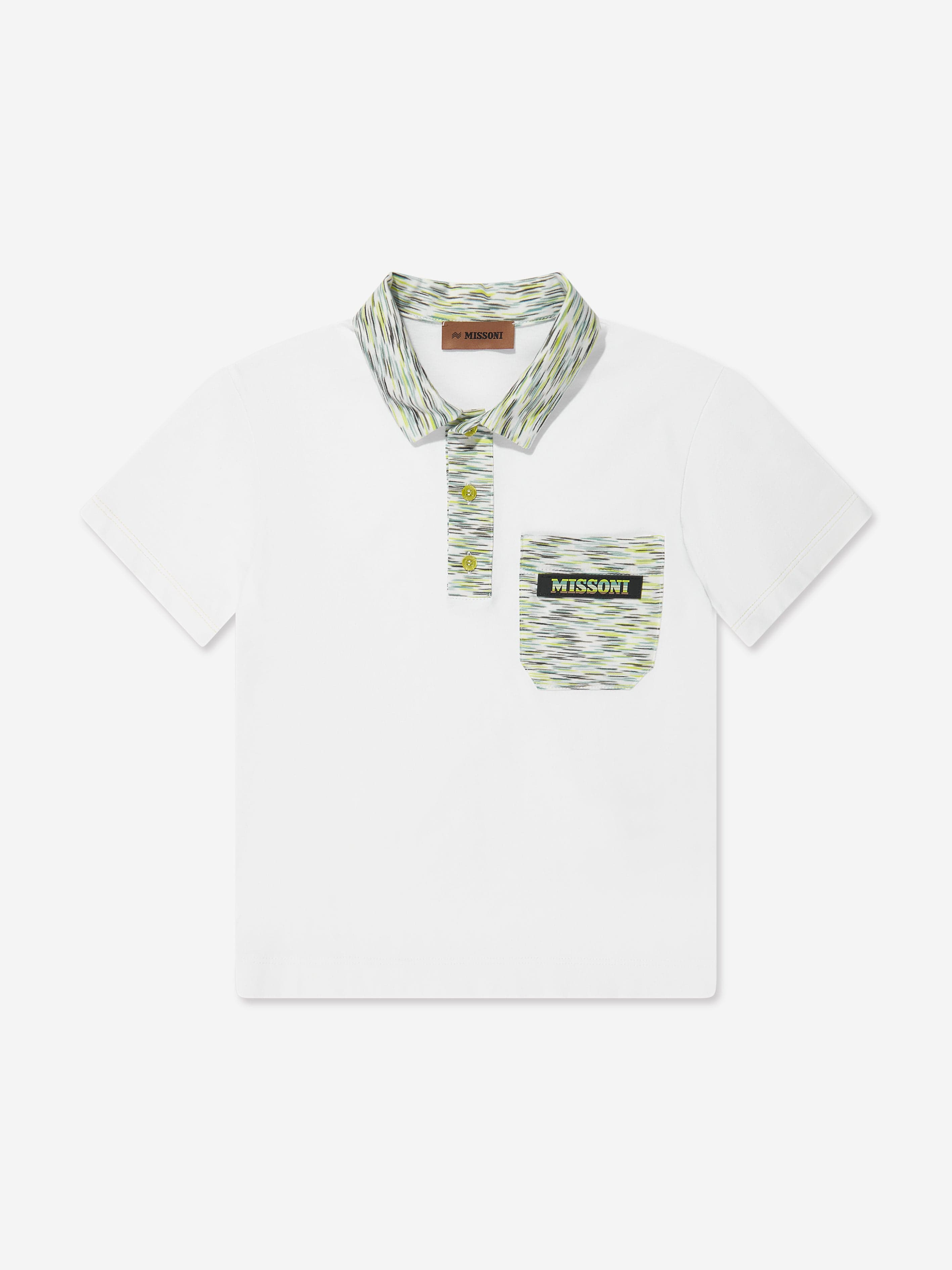 Missoni Boys Space Dye Polo Shirt in White