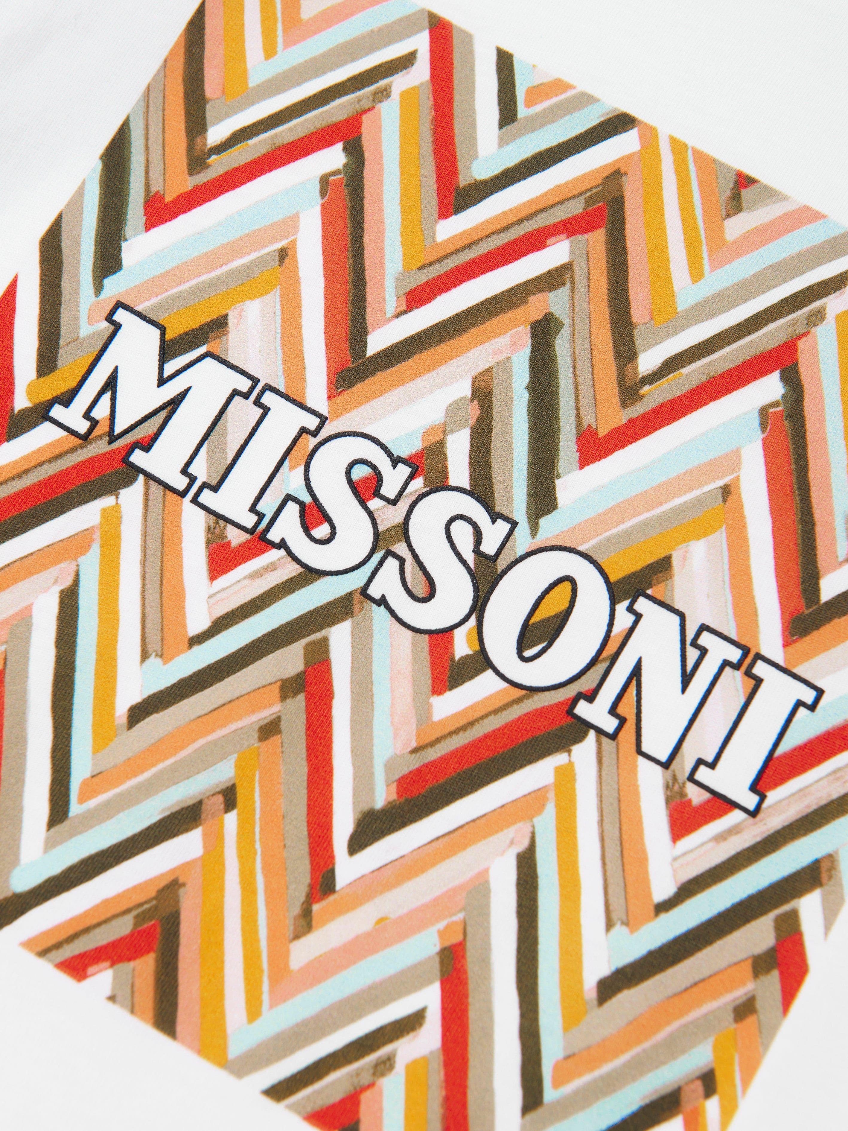 Missoni Boys Zigzag Logo T-Shirt in White