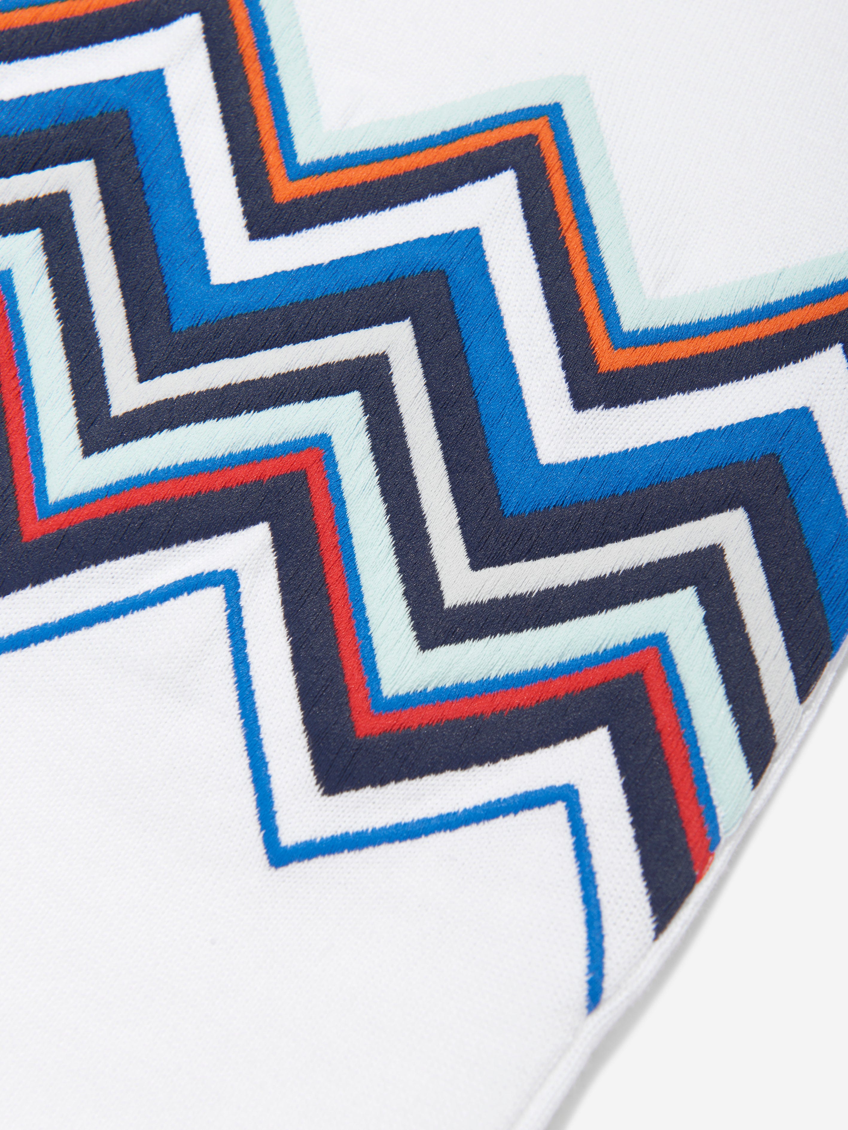 Missoni Boys Zigzag Knit Polo Shirt in White