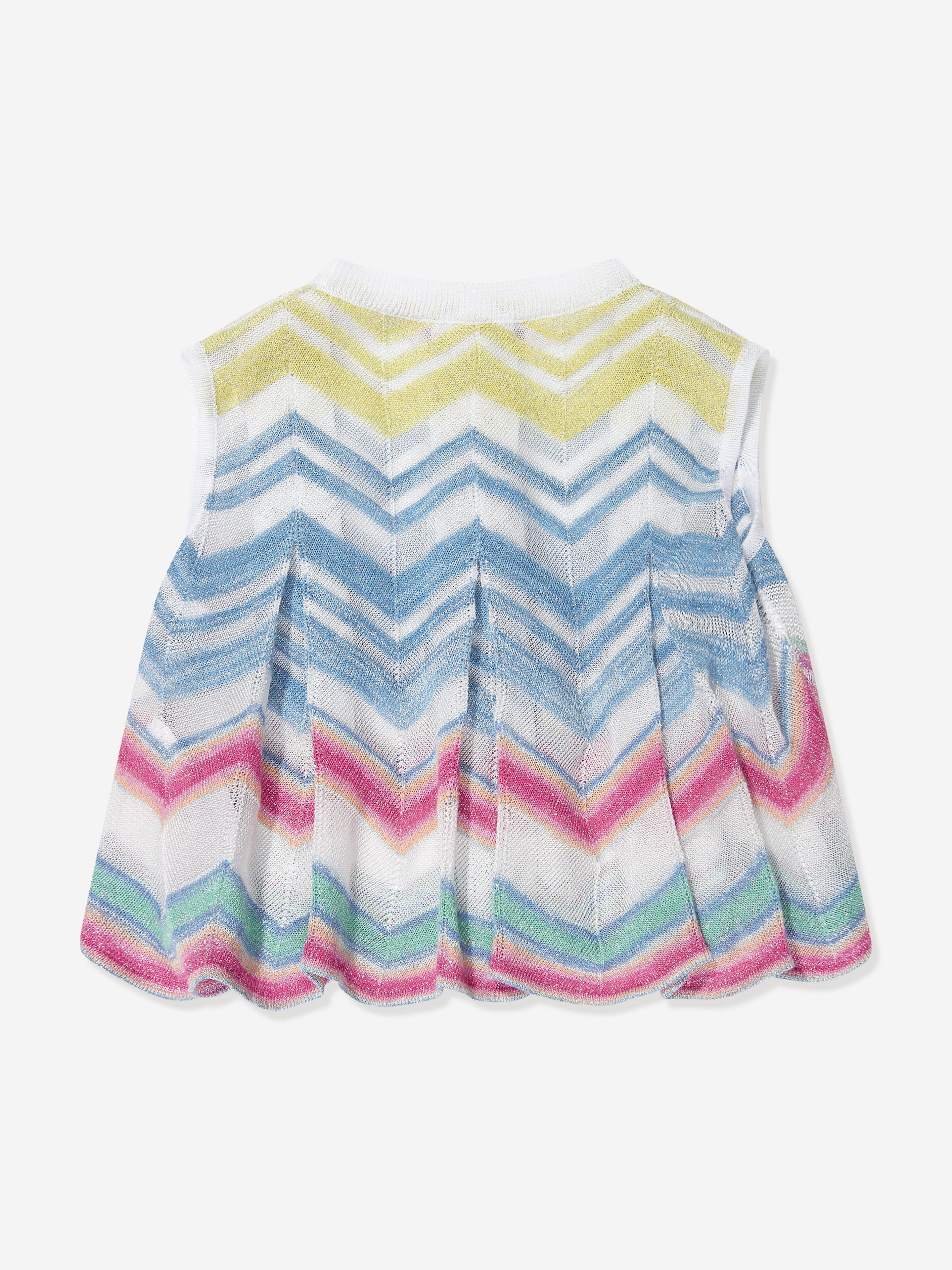 Missoni Girls Zigzag Knit Sleeveless Top in Multicolour