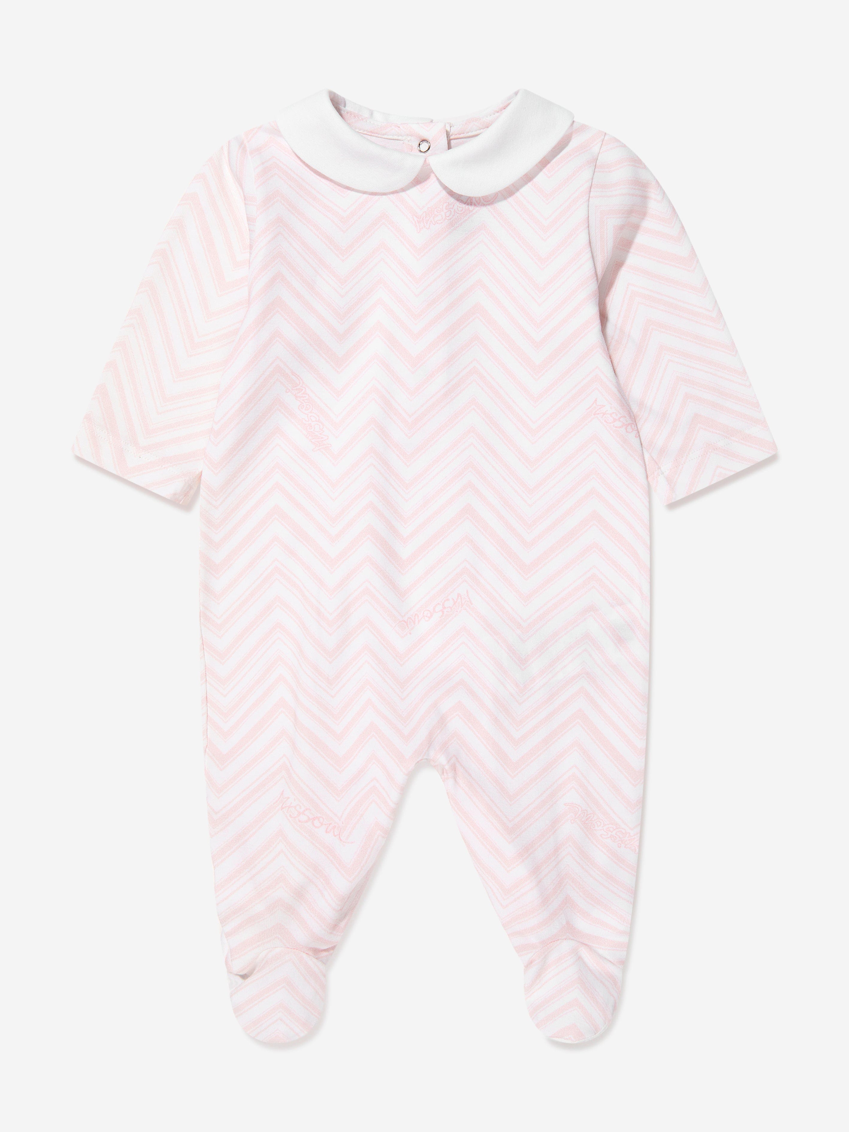 Missoni Baby Girls Zigzag Babygrow Set in Pink