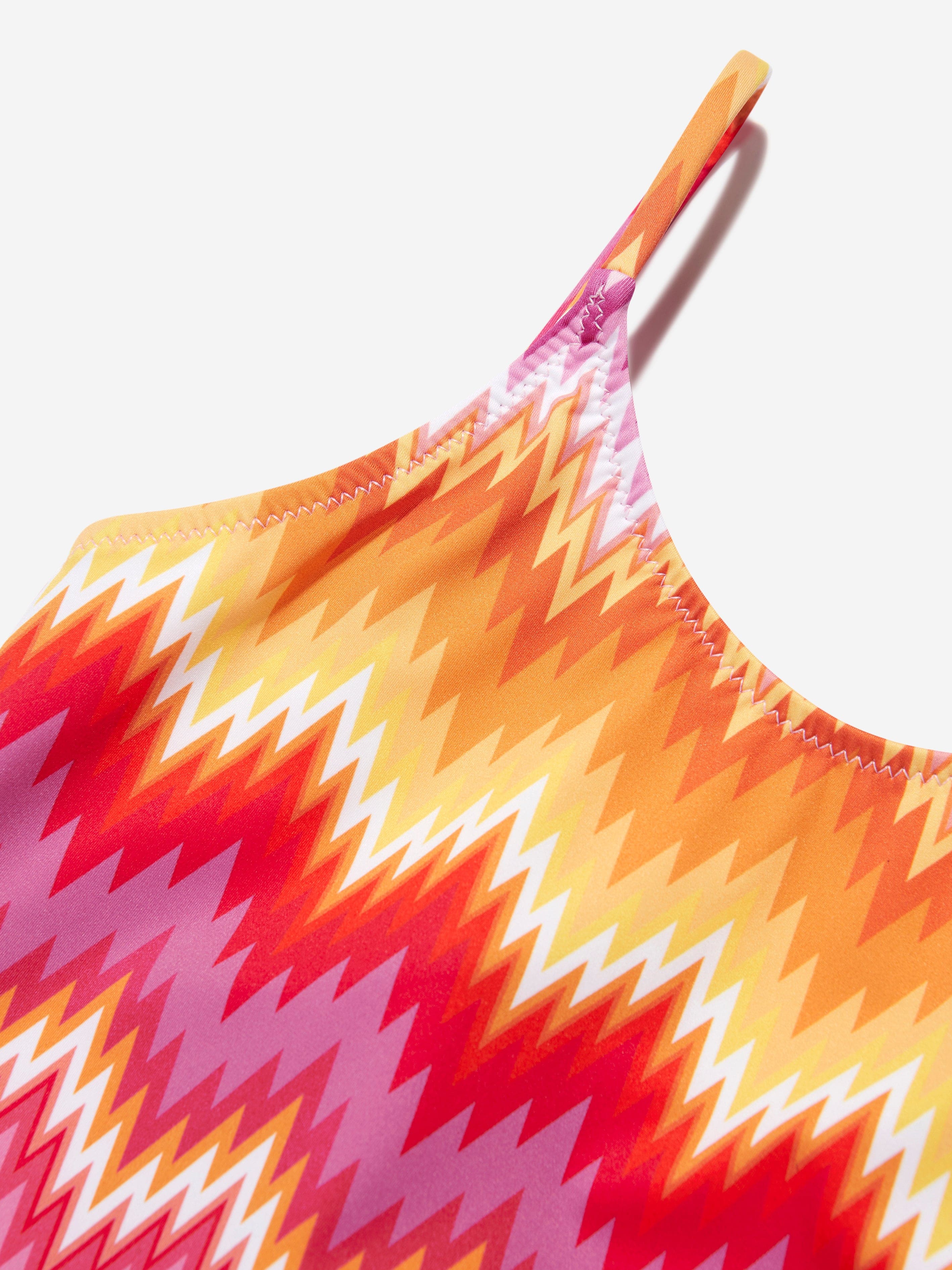 Missoni Girls Zigzag Tassel Swimsuit in Multicolour