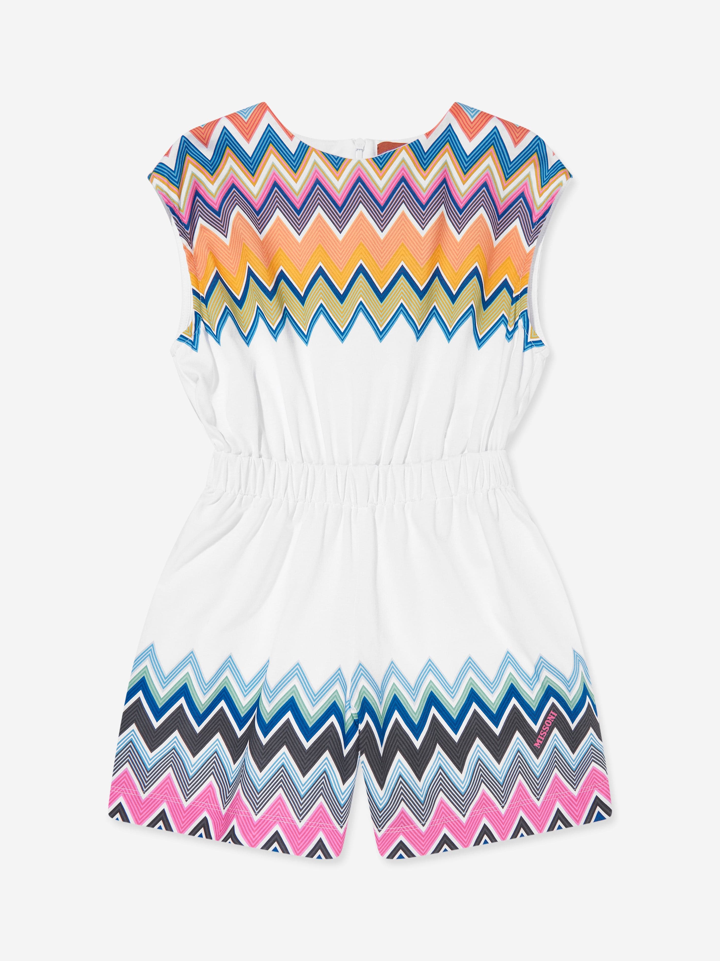 Missoni Girls Zigzag Jersey Playsuit in White
