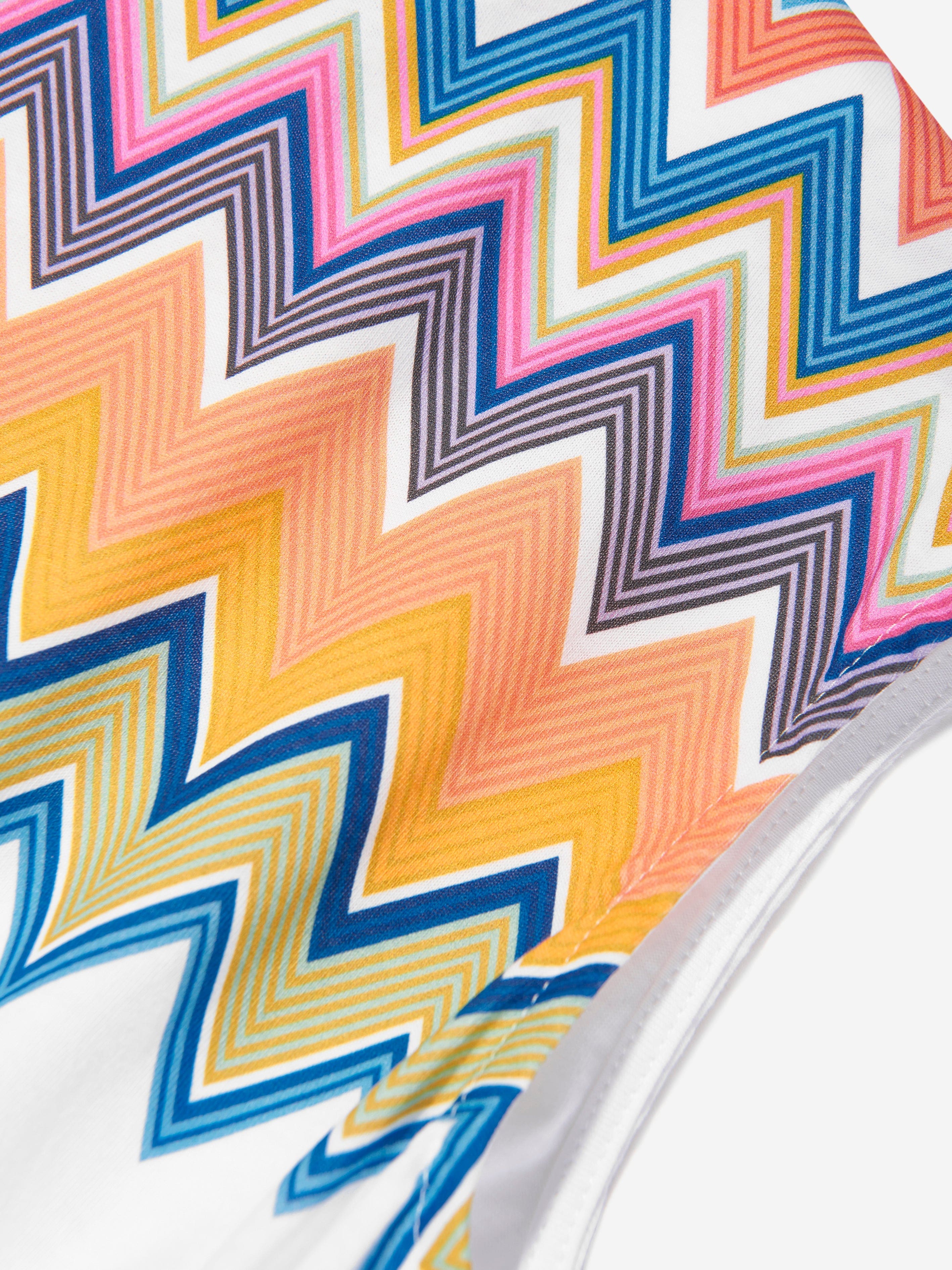 Missoni Girls Zigzag Jersey Playsuit in White