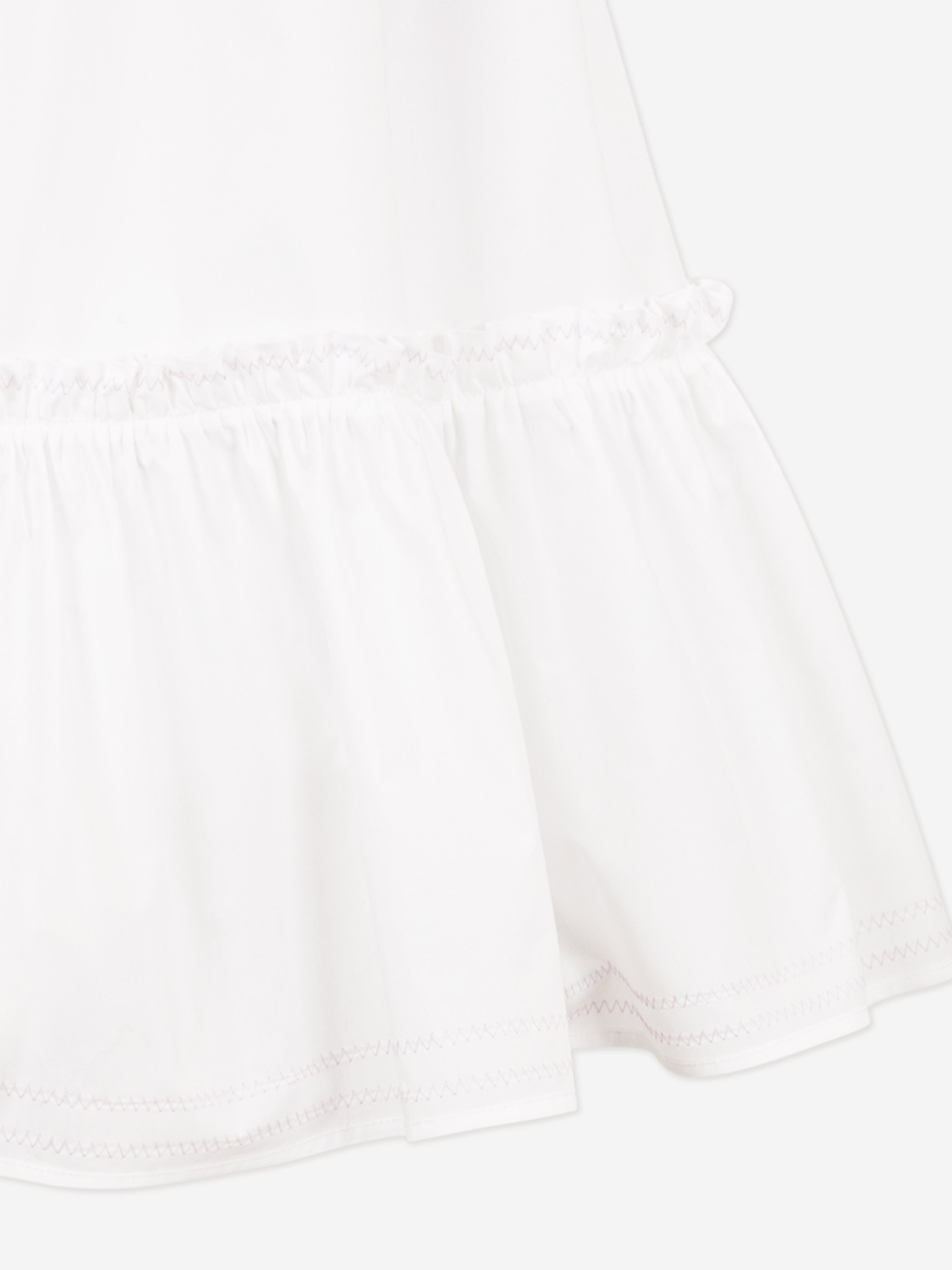 Missoni Girls Zigzag Trim Cotton Dress in White