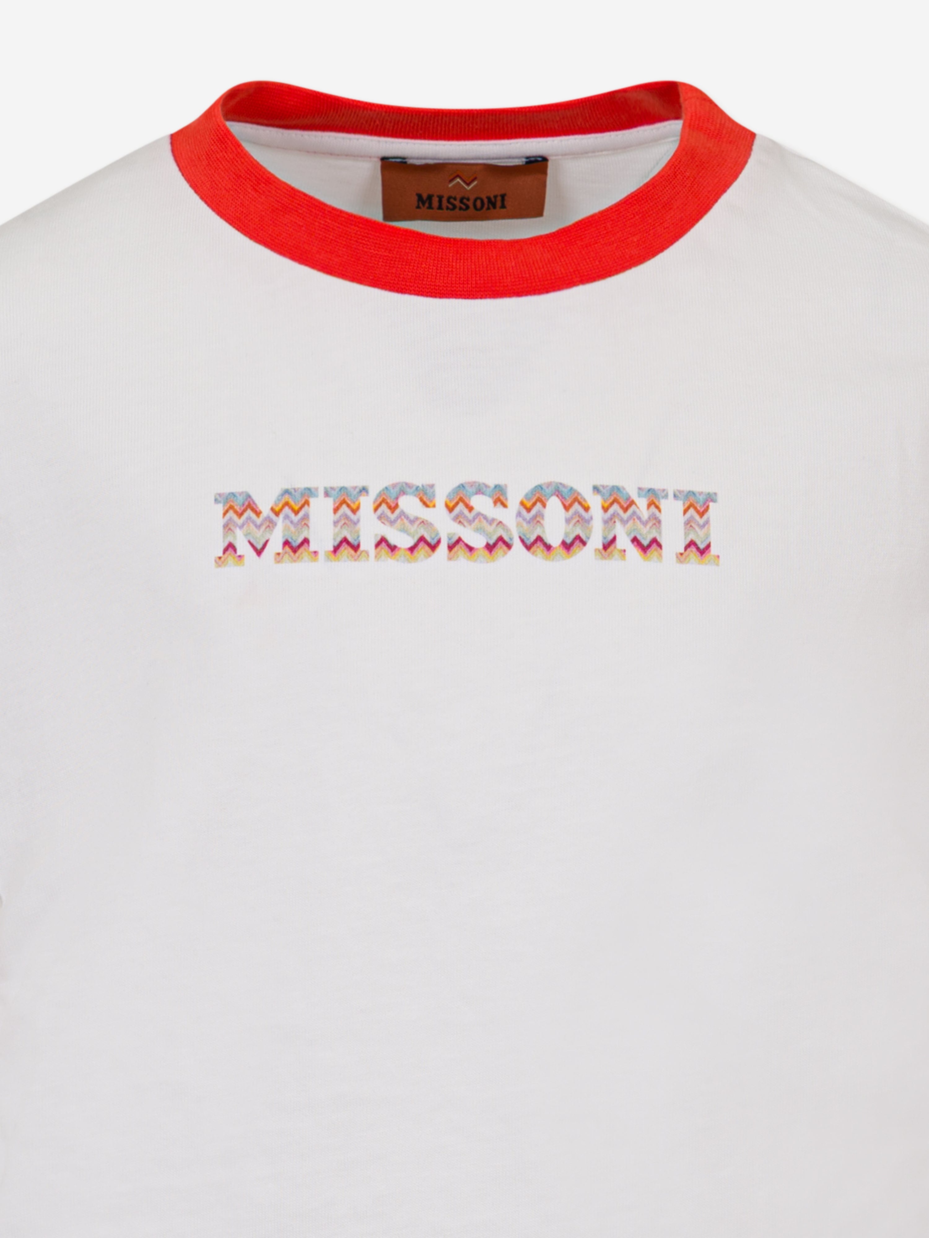 Missoni Girls Zigazg Logo T-Shirt in White