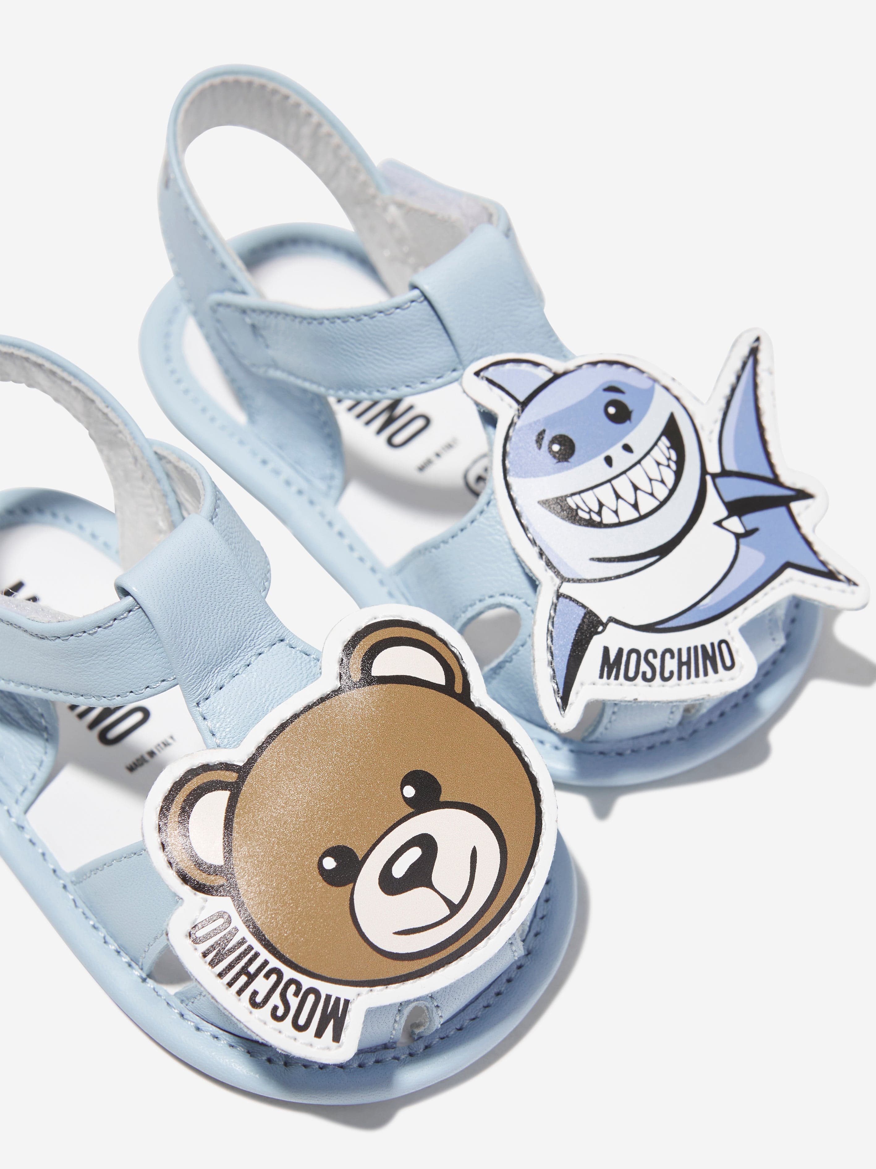 Moschino Baby Boys Shark And Teddy Bear Sandals in Blue