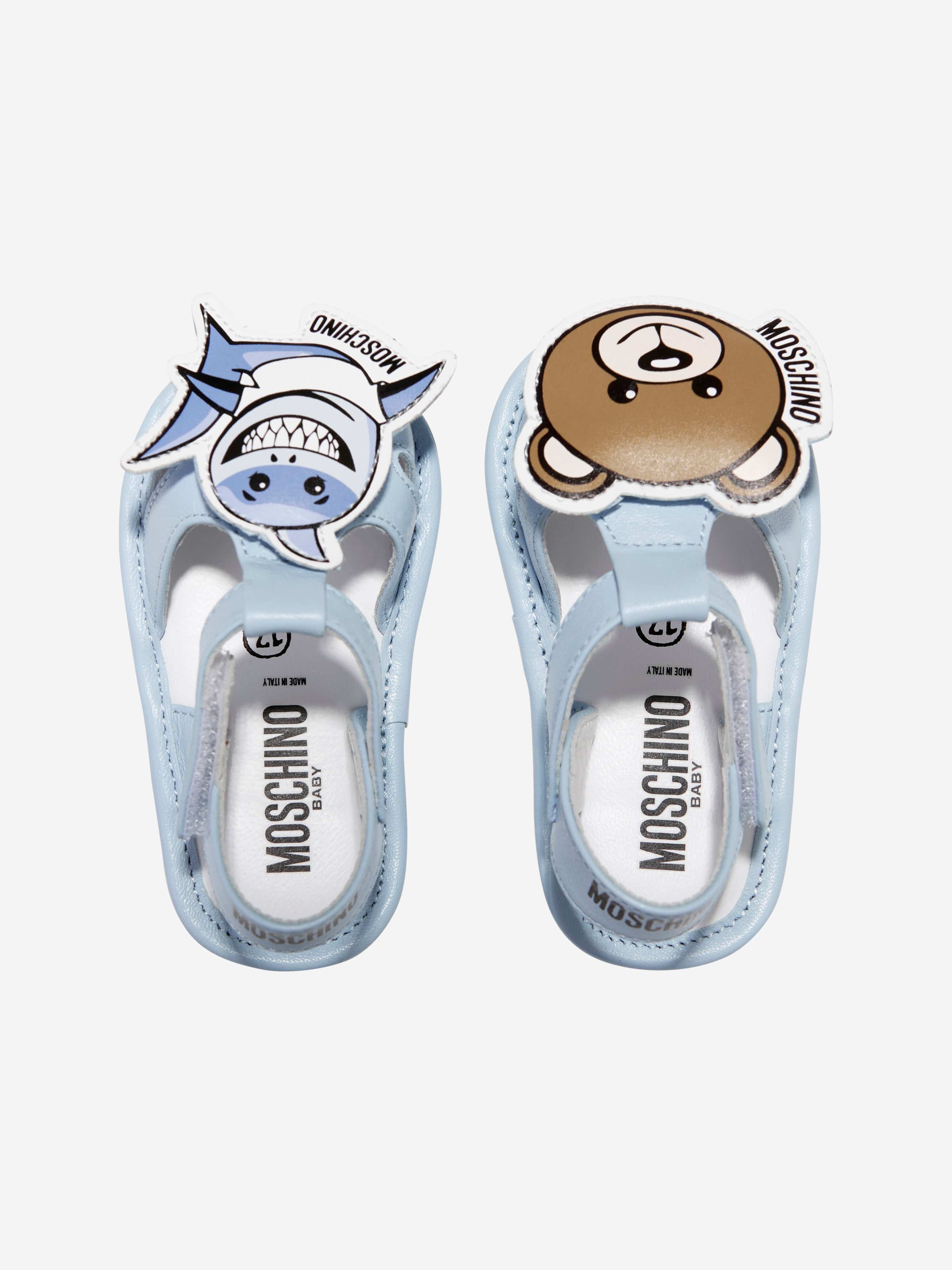 Moschino Baby Boys Shark And Teddy Bear Sandals in Blue