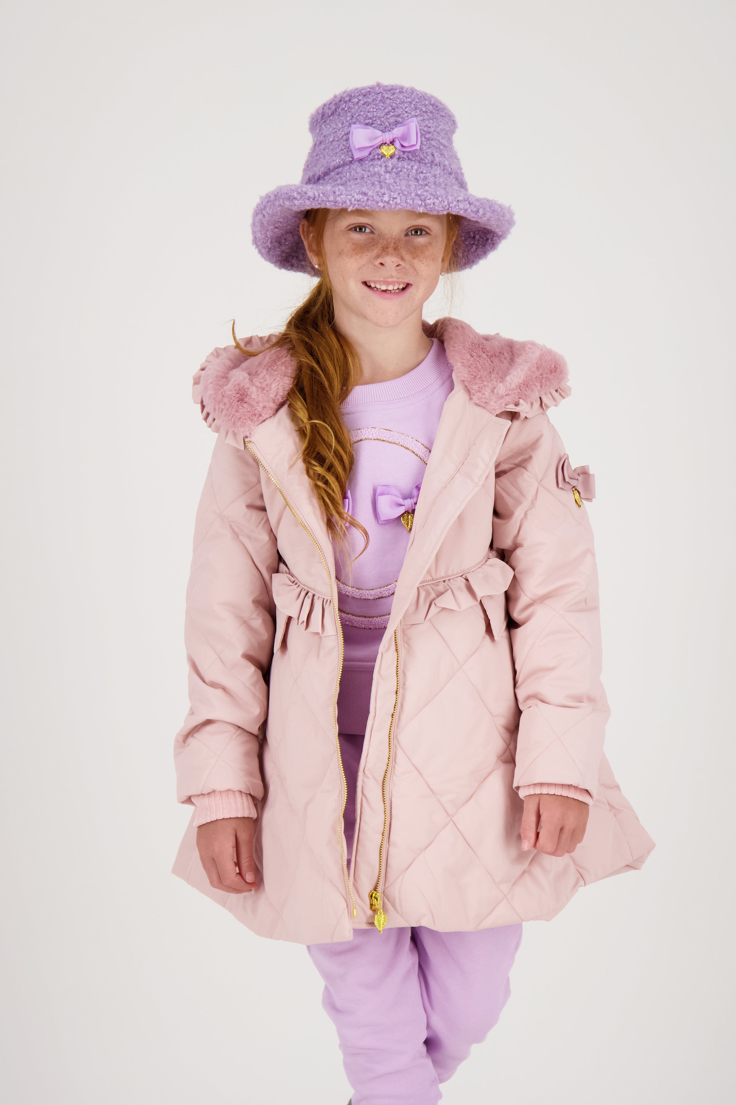 Angels Face Girls Maude Fleece Hat in Purple