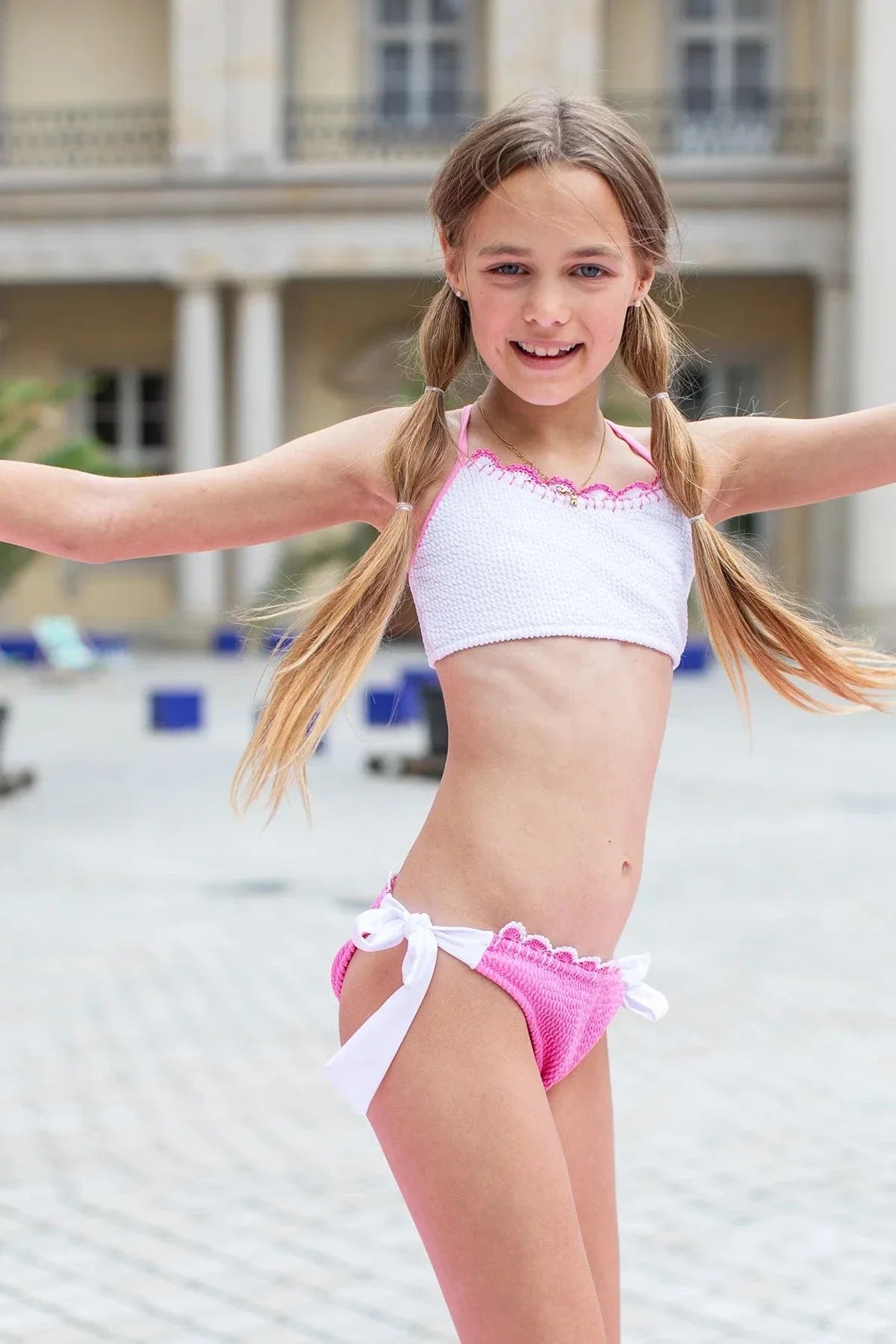 Nessi Byrd Girls Kinsley Bikini in Pink