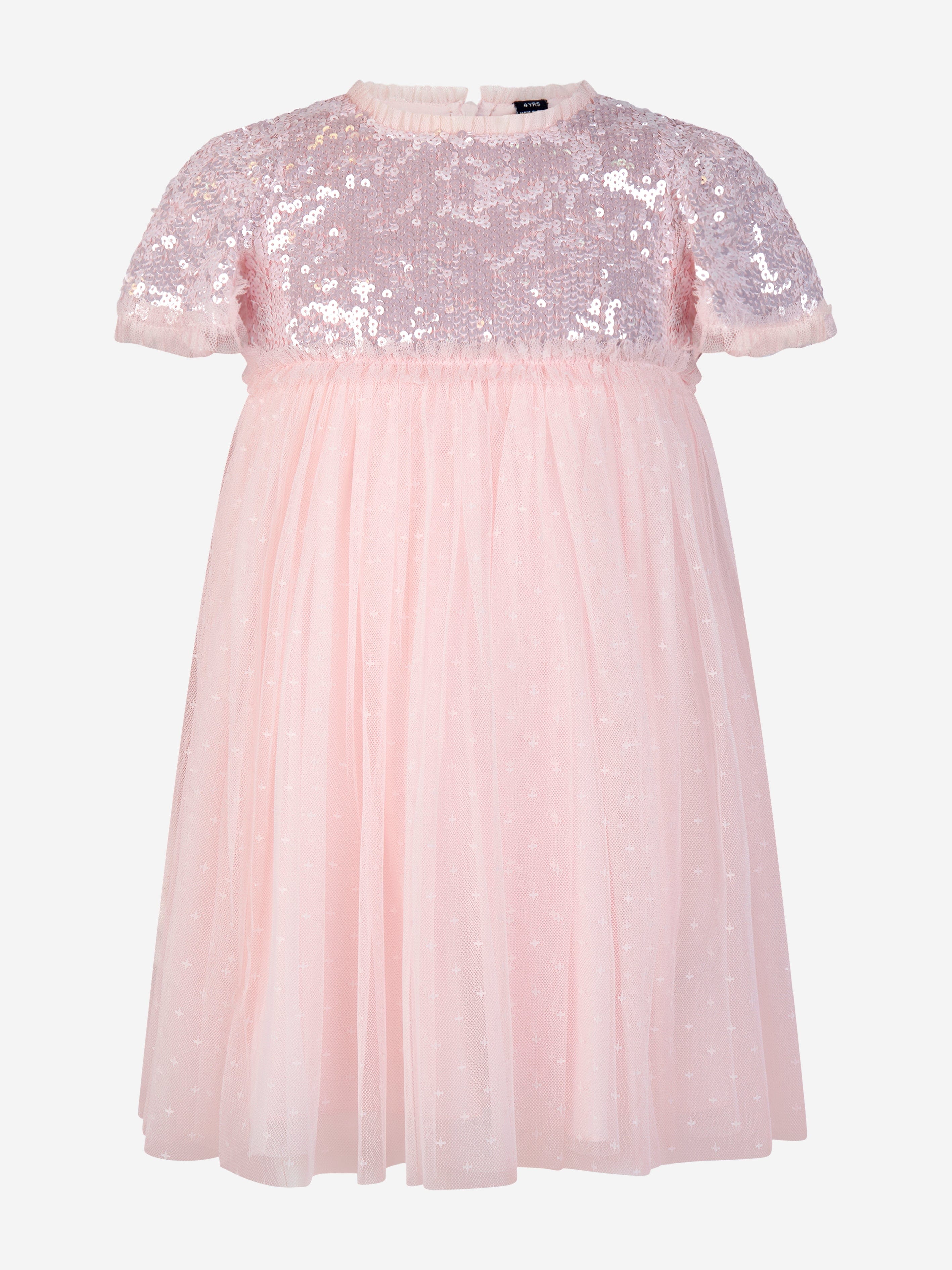 Needle & Thread Girls Mila Gloss Bodice Dress in Pink