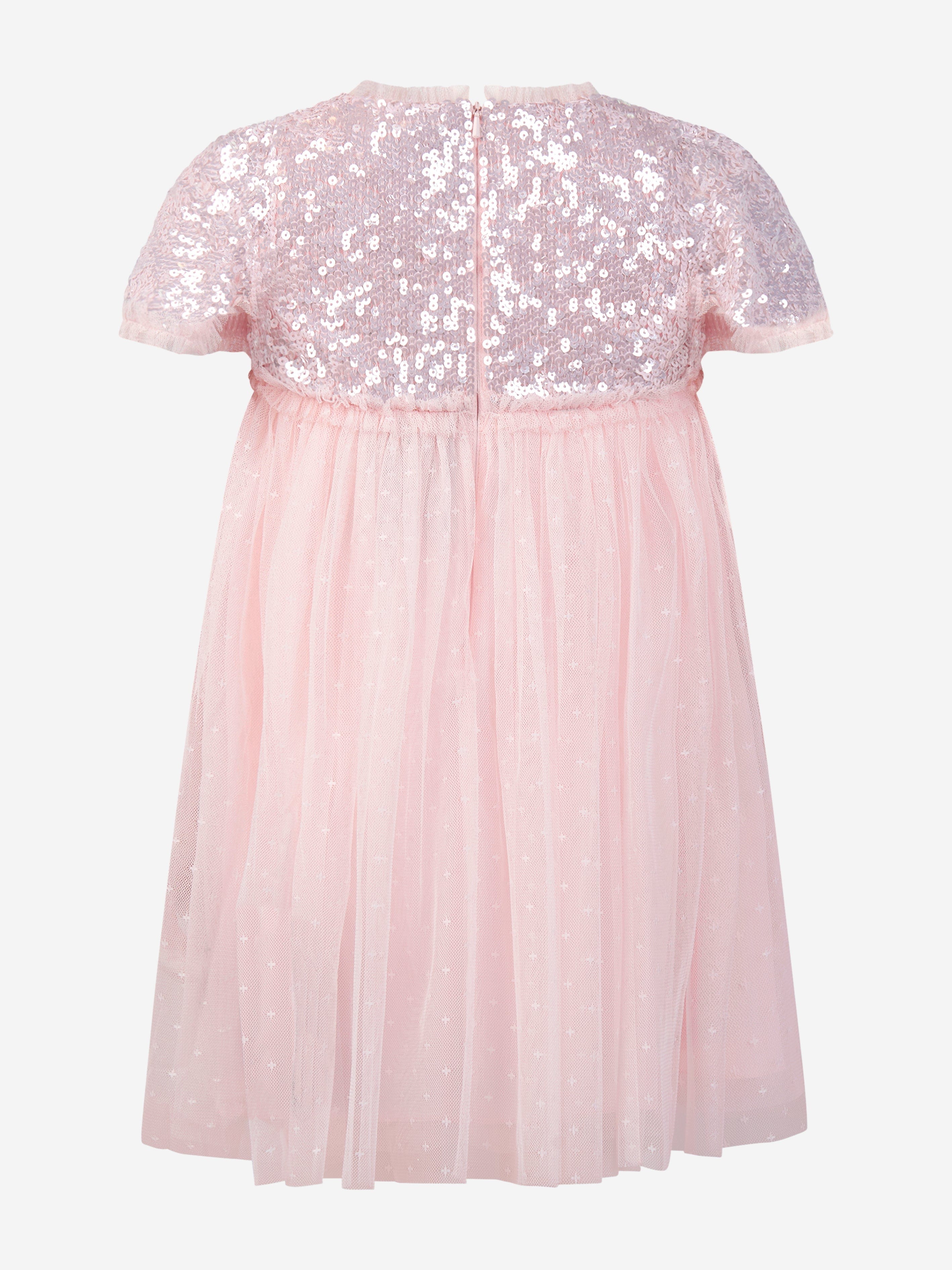 Needle & Thread Girls Mila Gloss Bodice Dress in Pink