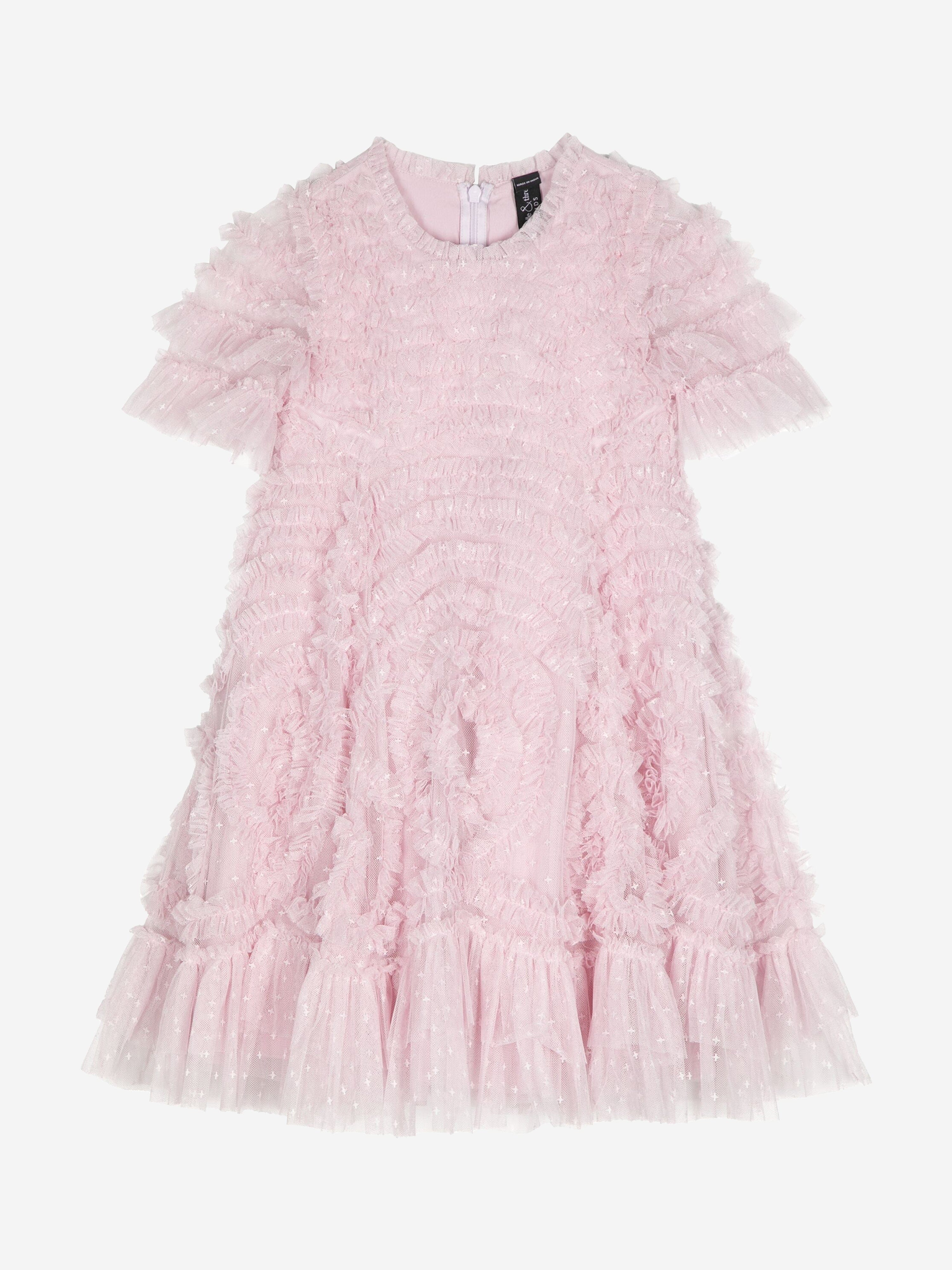 Needle & Thread Girls Verity Ruffle Dress in Pink