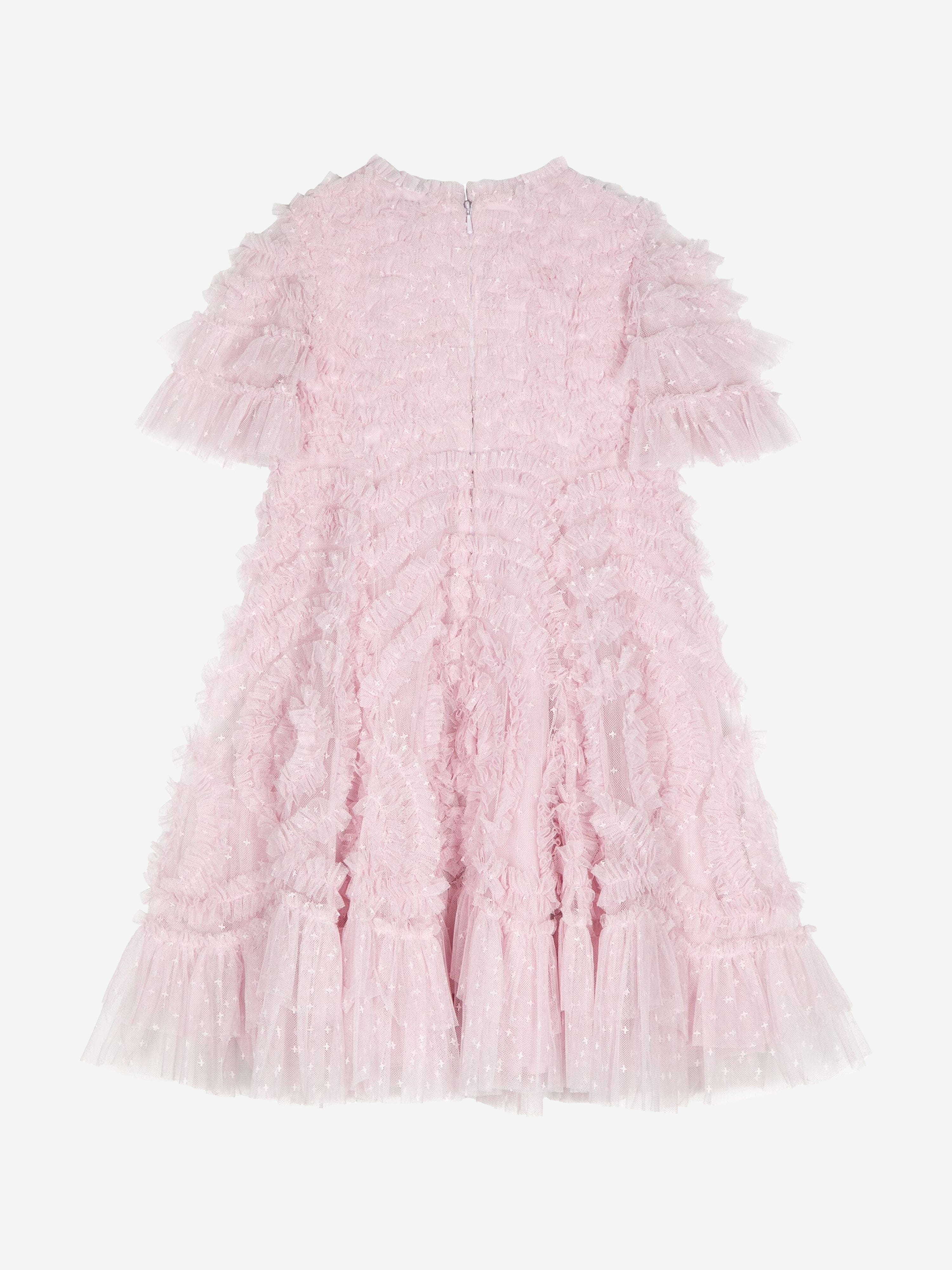 Needle & Thread Girls Verity Ruffle Dress in Pink