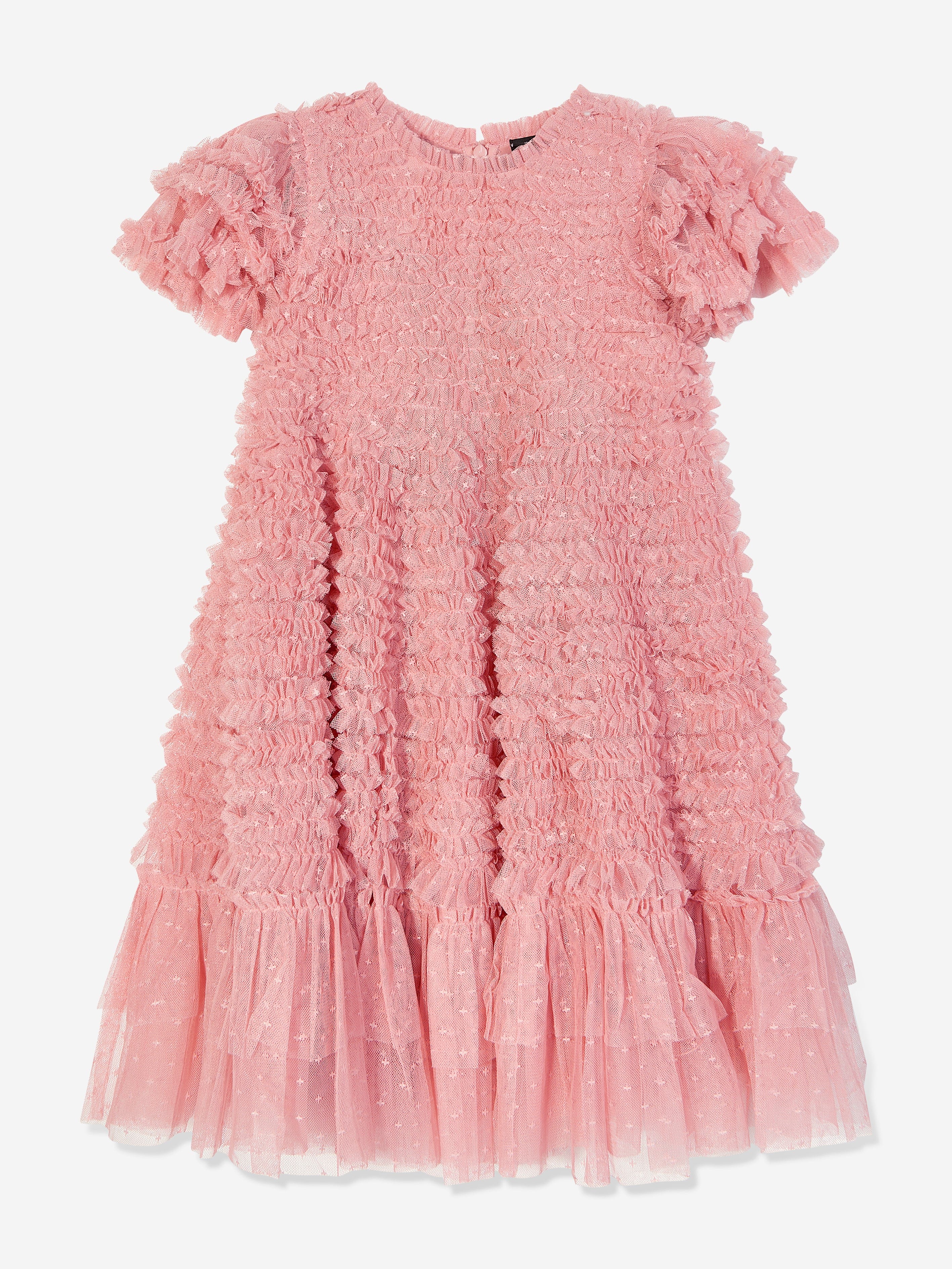 Needle & Thread Girls Vivi Ruffle Dress in Pink