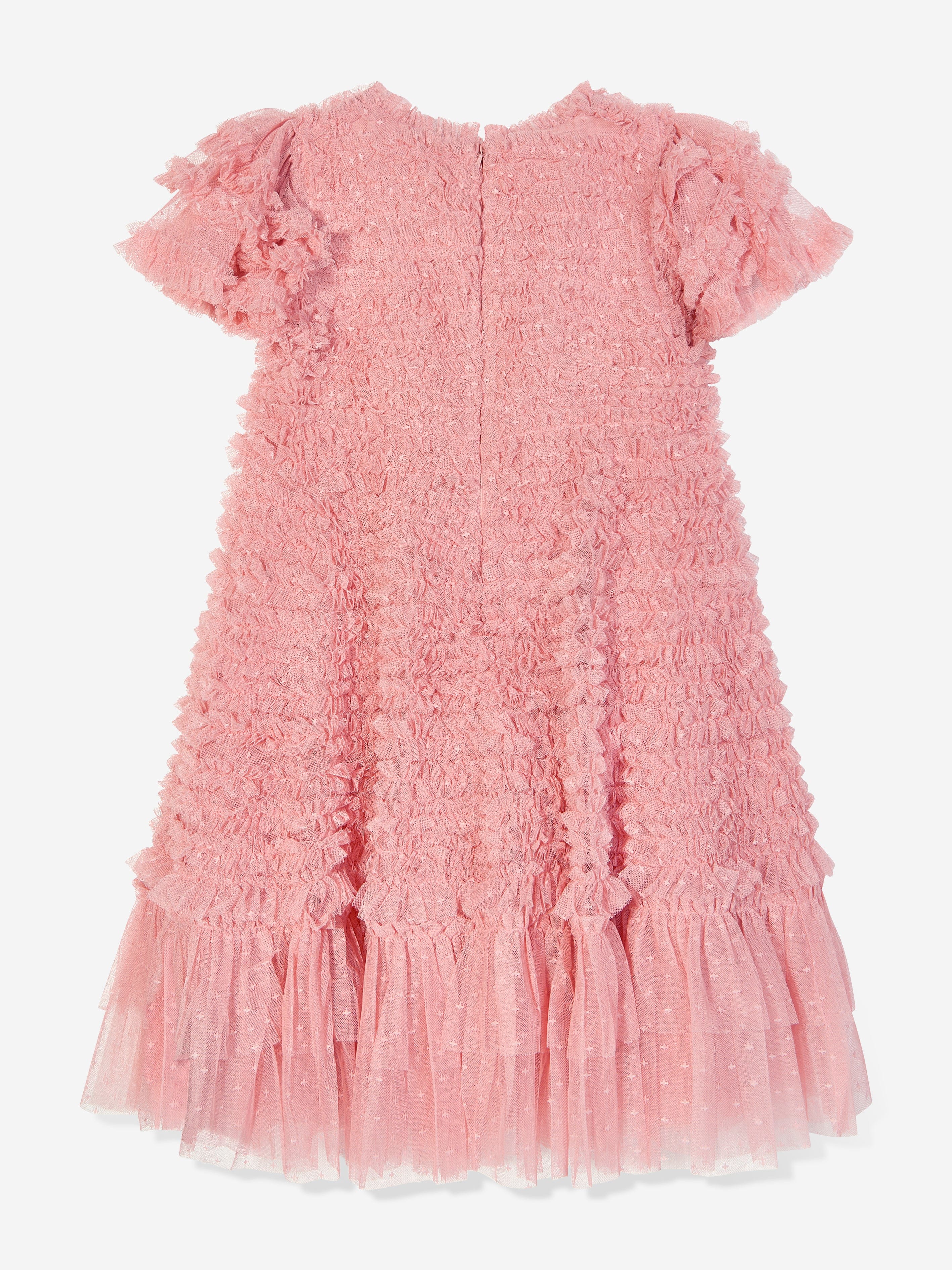 Needle & Thread Girls Vivi Ruffle Dress in Pink