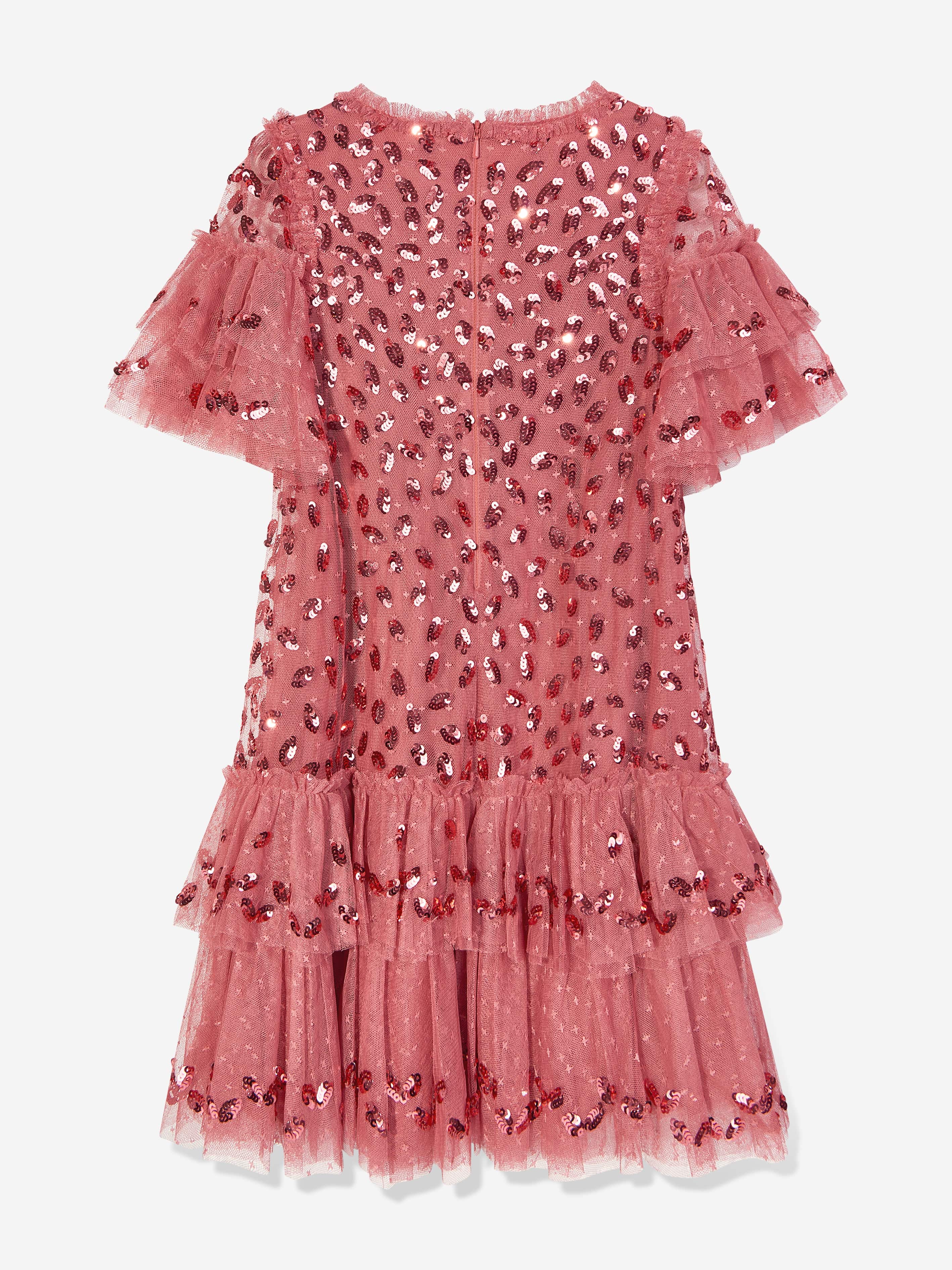 Needle & Thread Girls Autumn Leaves Dress in Pink