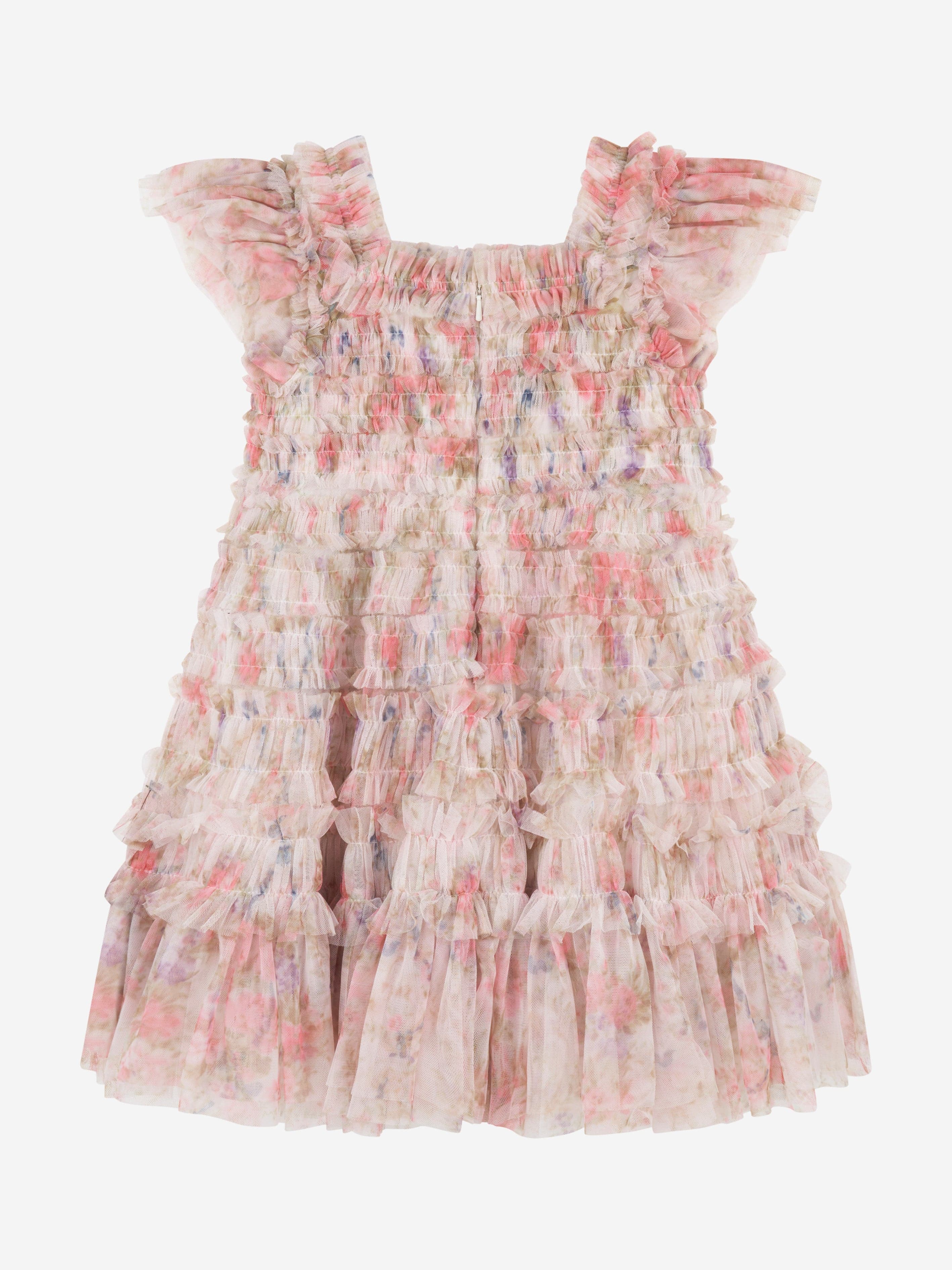 Needle & Thread Girls Floral Wreath Dress in Pink