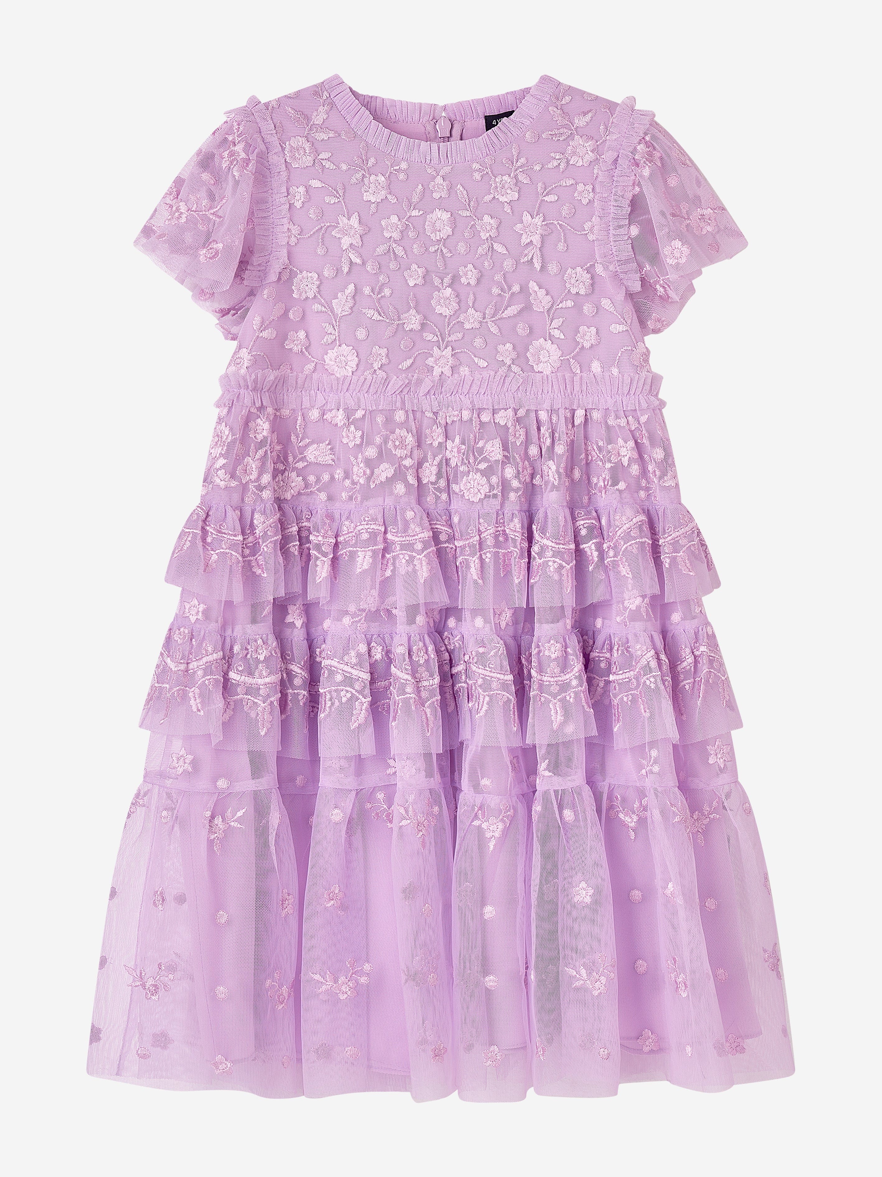 Needle & Thread Girls Angelica Lace Dress in Purple