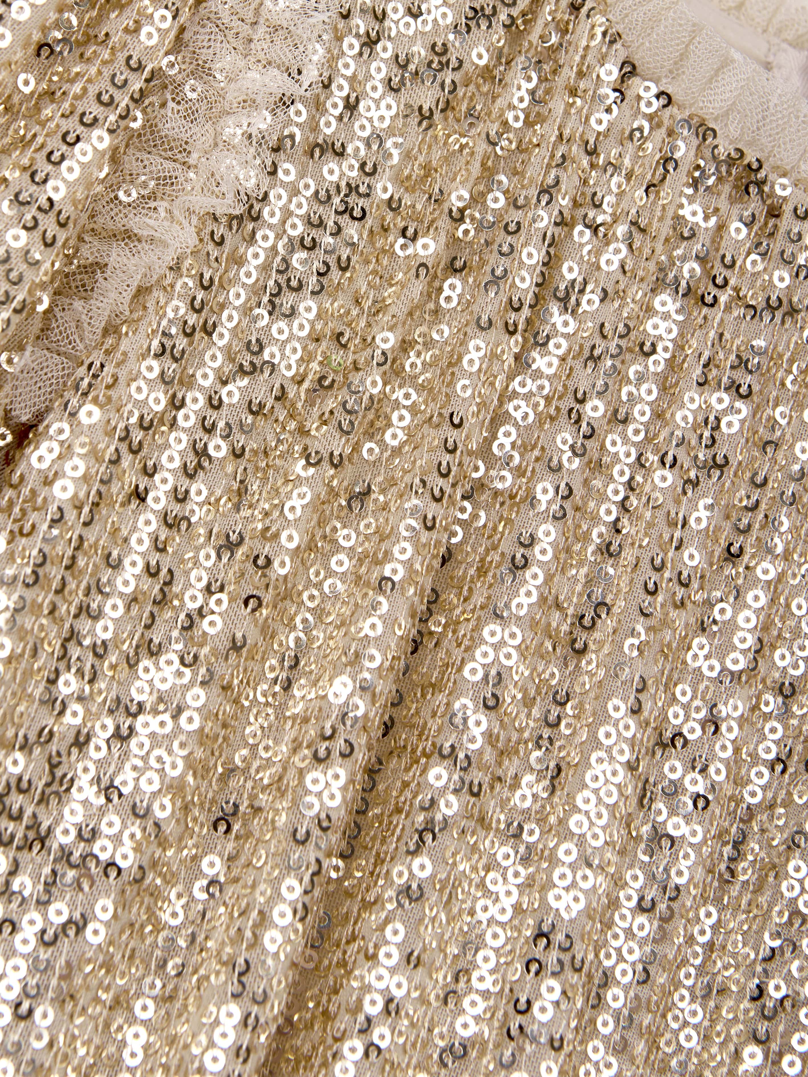 Needle & Thread Girls Sequin Starlight Dress Gold