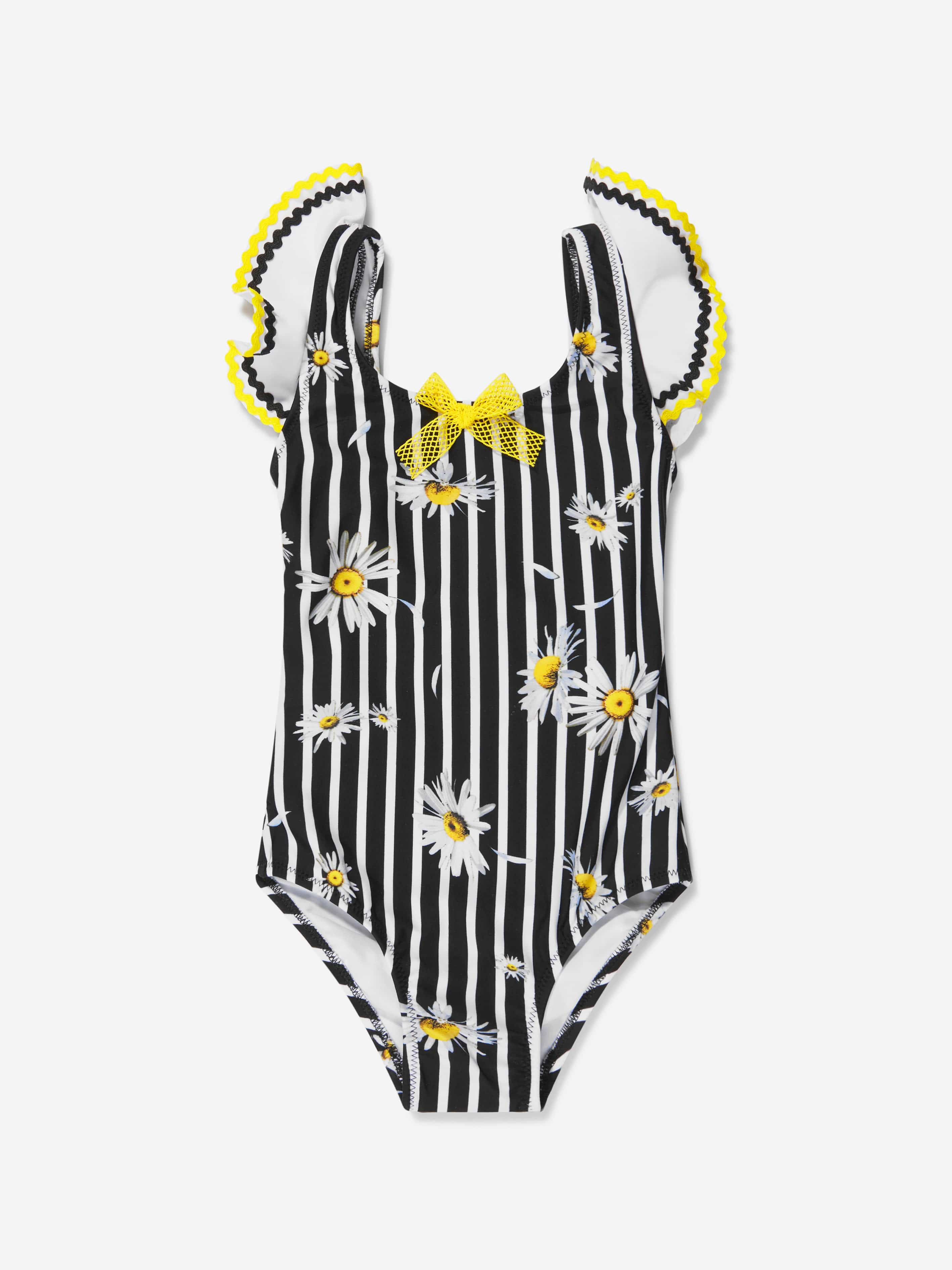 Nessi Byrd Girls Striped Daisy Print Ornella Swimsuit (UV50 Sun Protection)