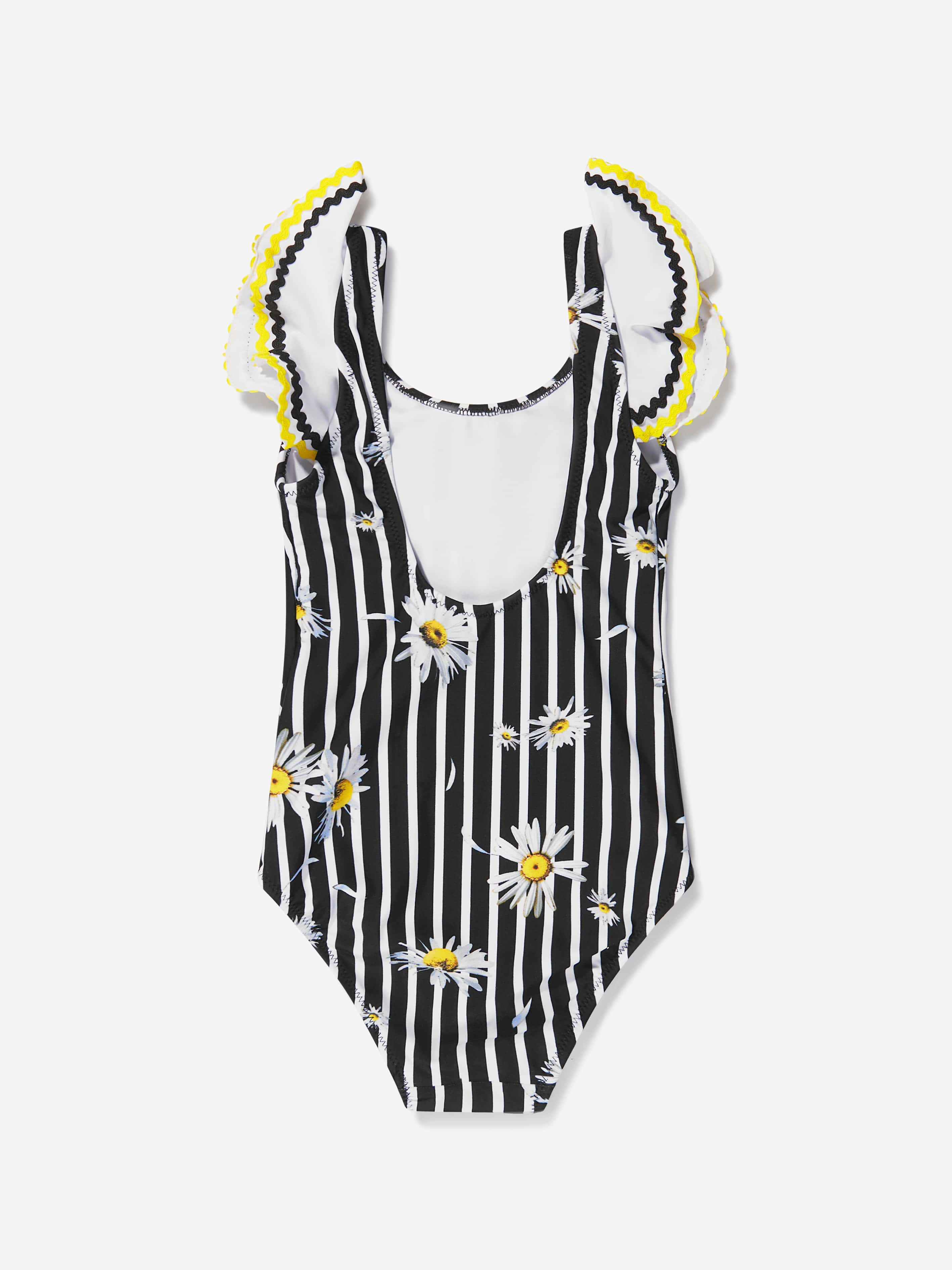 Nessi Byrd Girls Striped Daisy Print Ornella Swimsuit (UV50 Sun Protection)