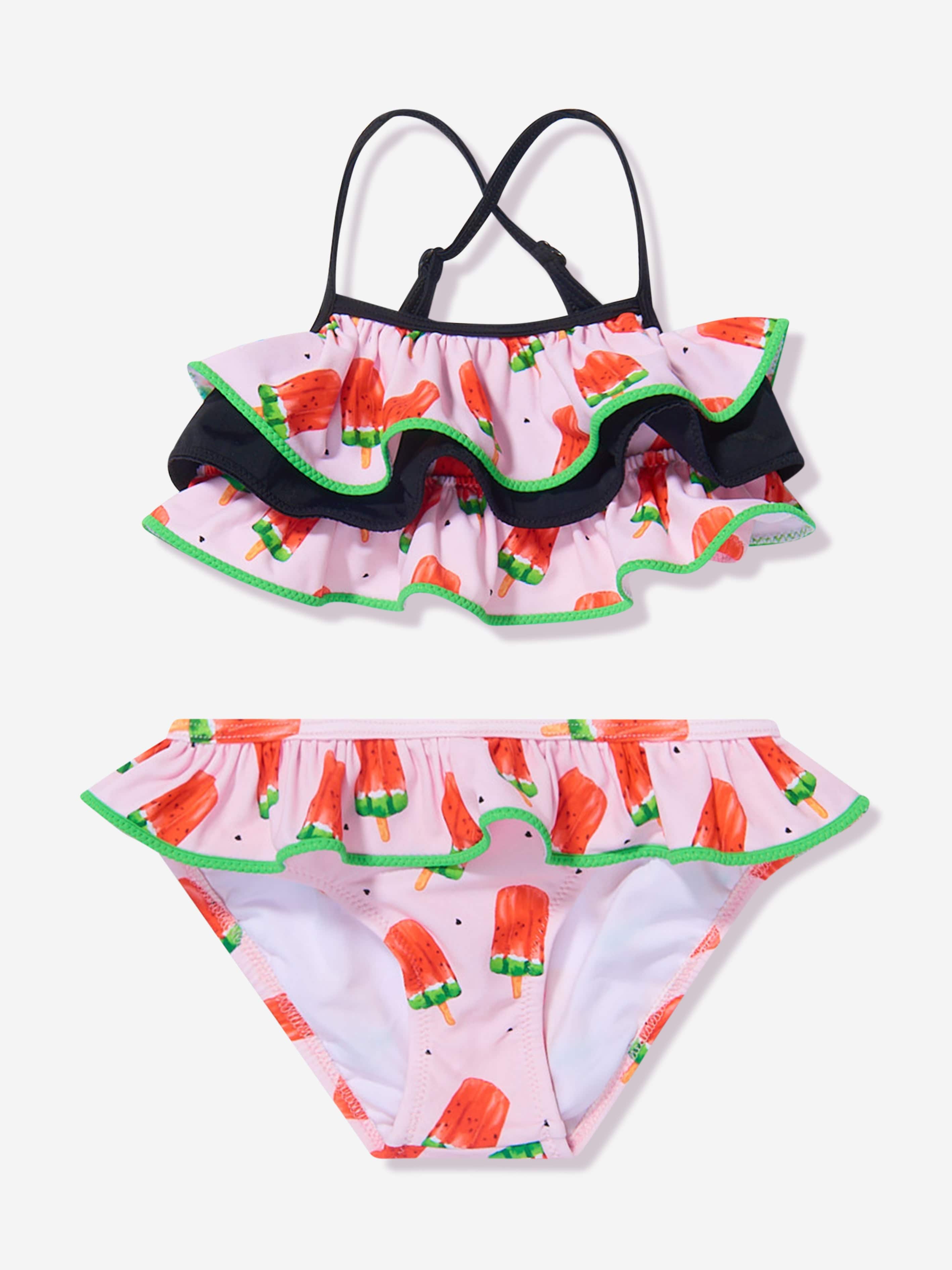 Nessi Byrd Girls Frilly Tedi Bikini in Multicolour