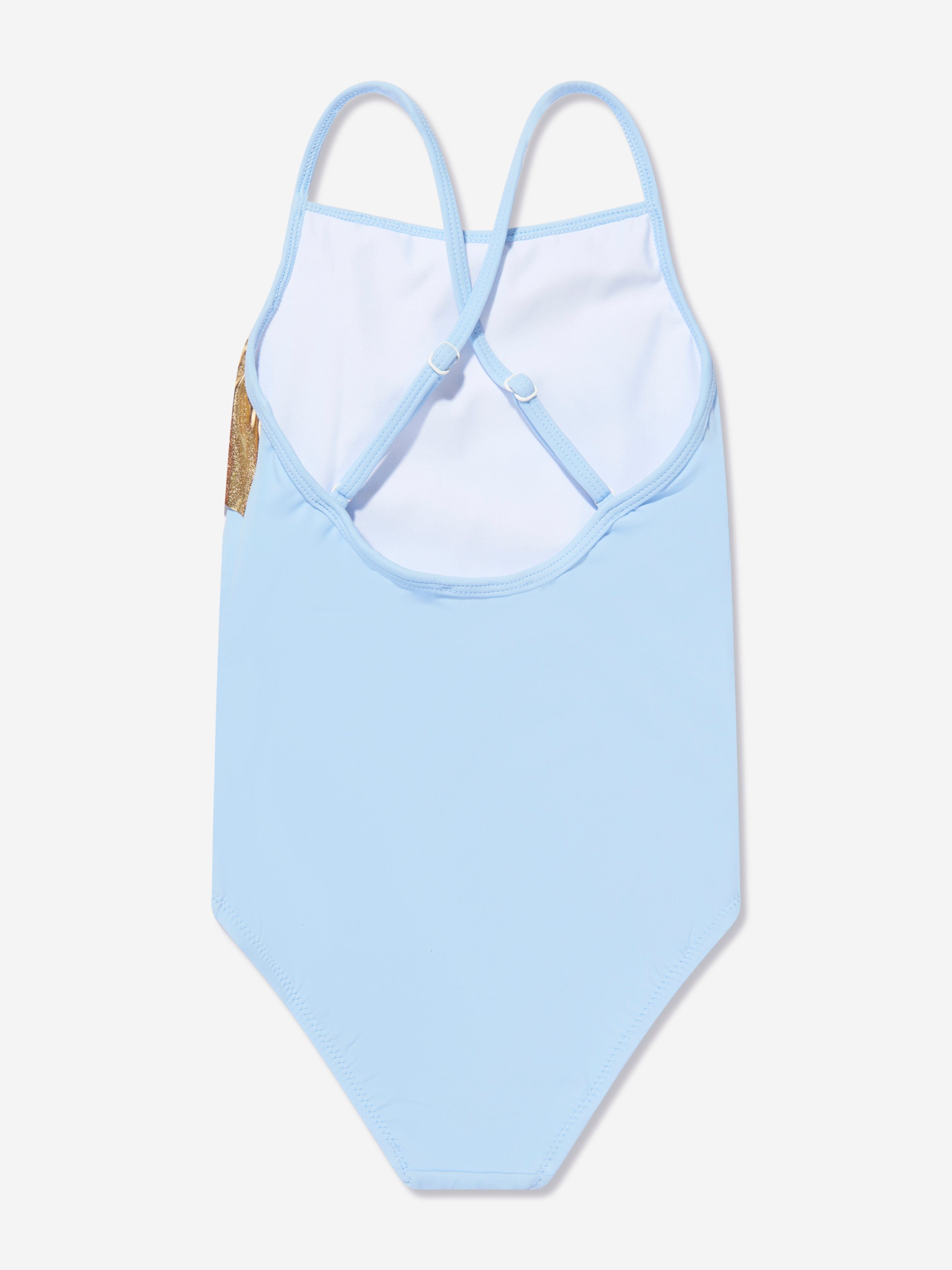 Nessi Byrd Girls Frill Criss Cross Gina Swimsuit in Blue