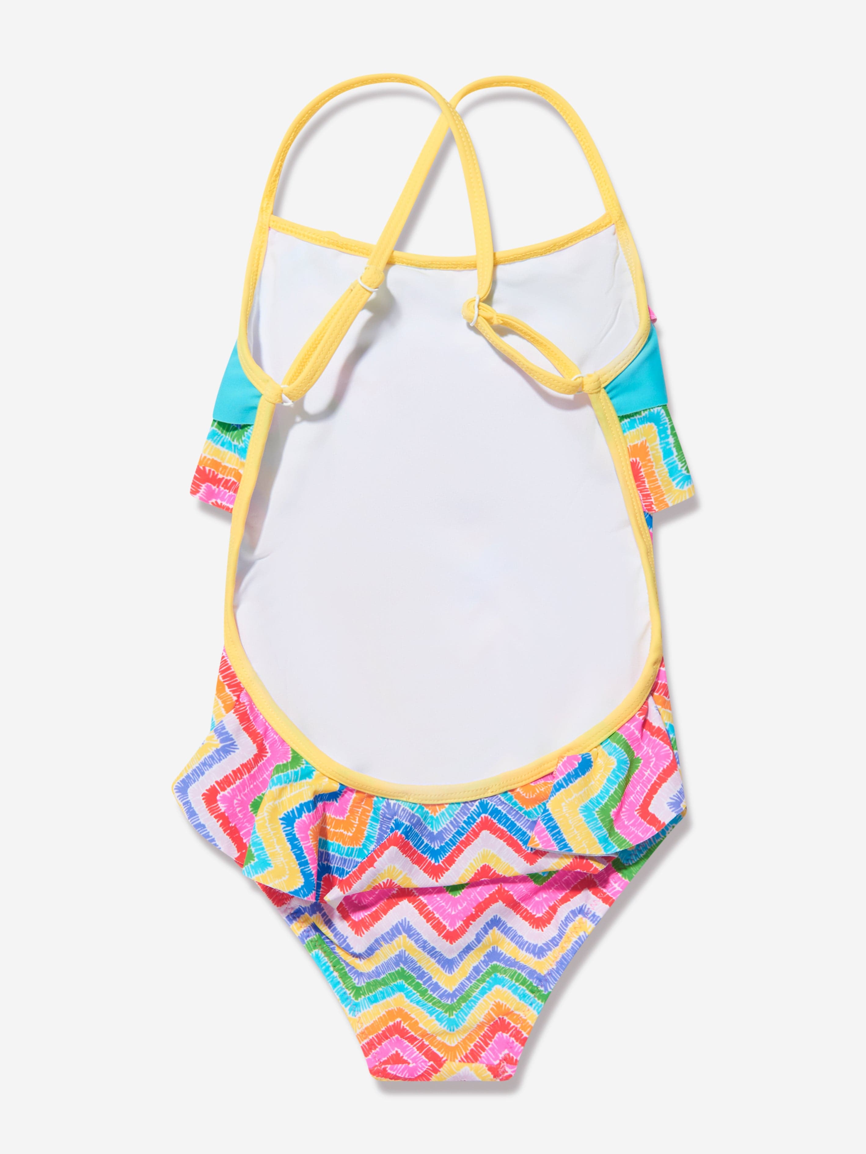 Nessi Byrd Girls Ruffled Open Back Julie Swimsuit in Multicolour