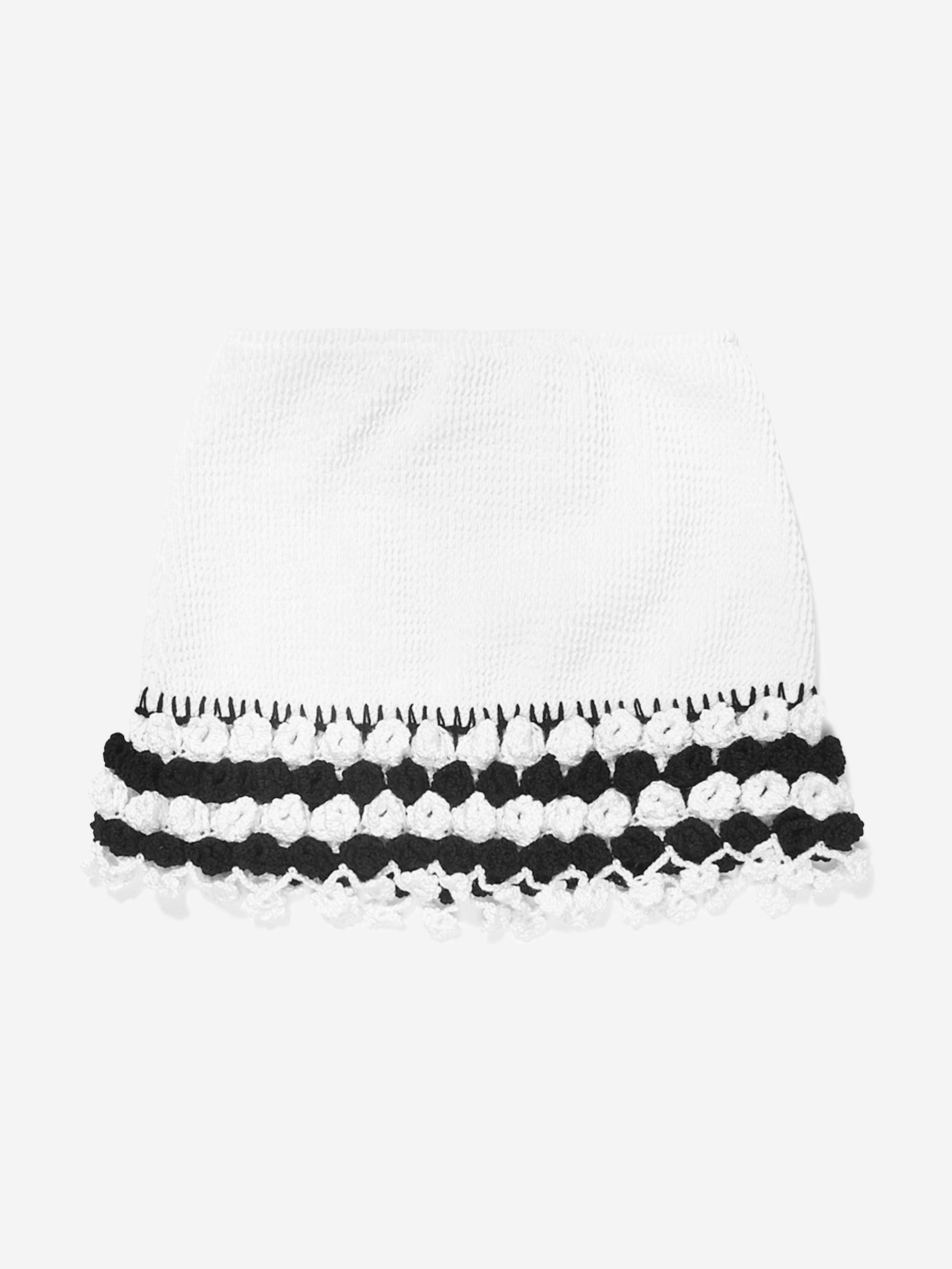 Nessi Byrd Girls Crocheted Agave Skirt in White