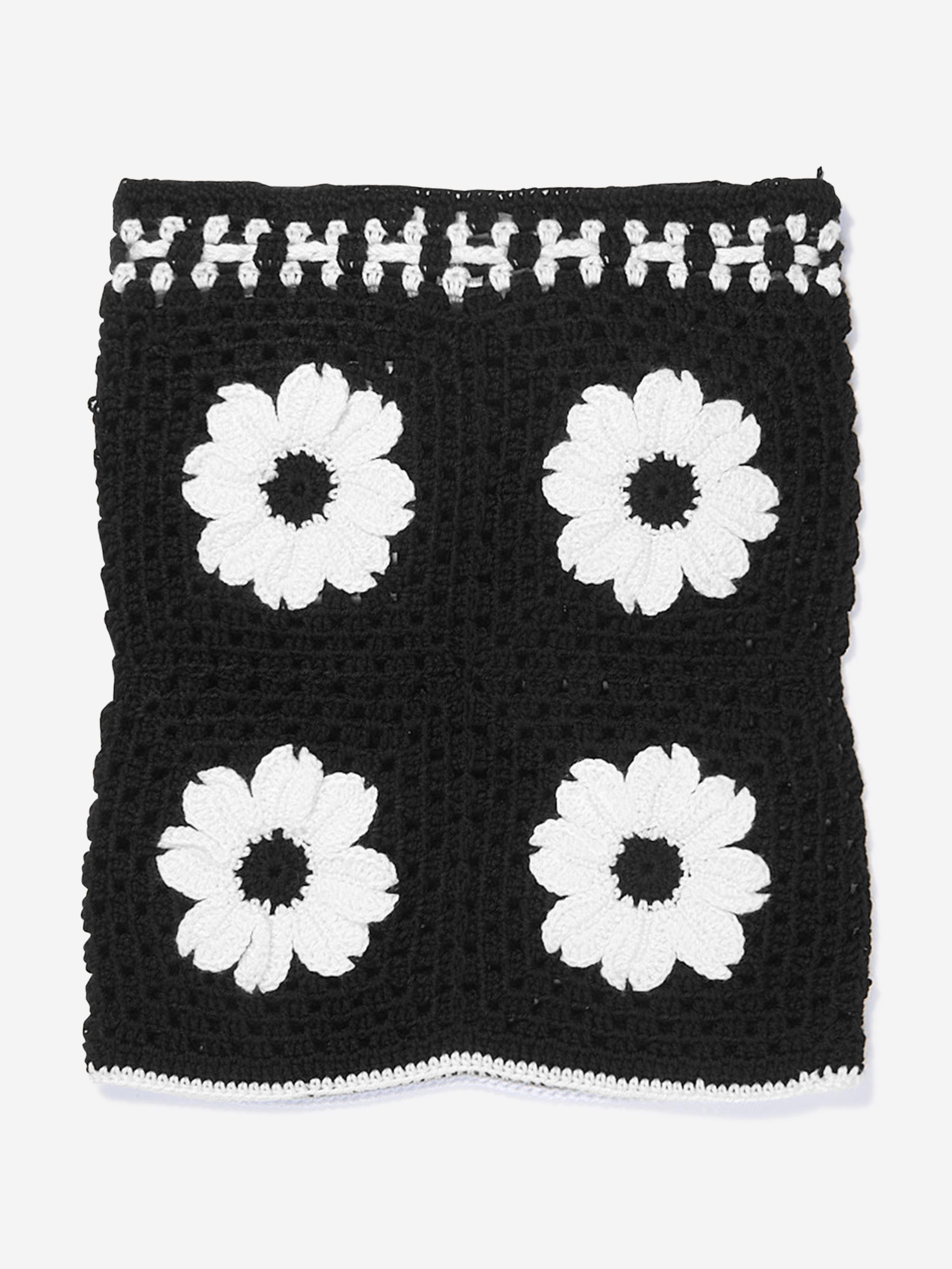 Nessi Byrd Girls Crocheted Flower Oila Skirt in Black