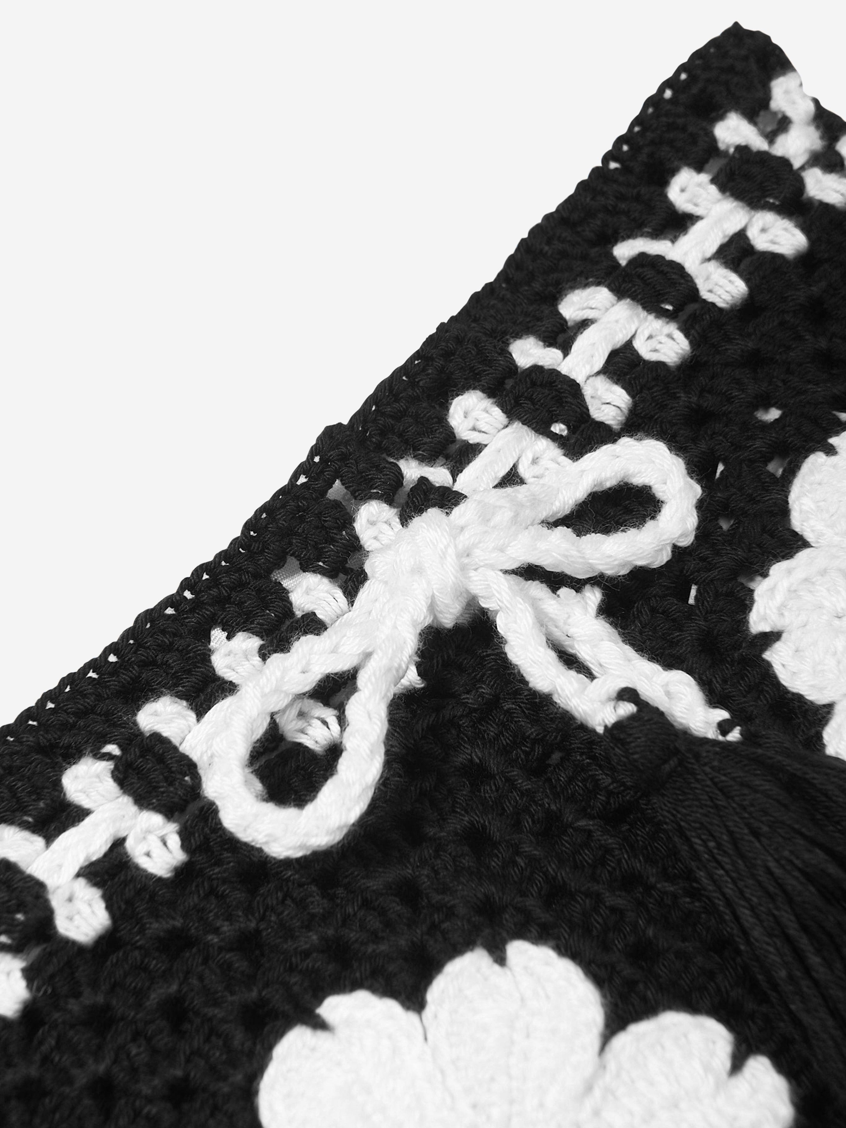 Nessi Byrd Girls Crocheted Flower Oila Skirt in Black