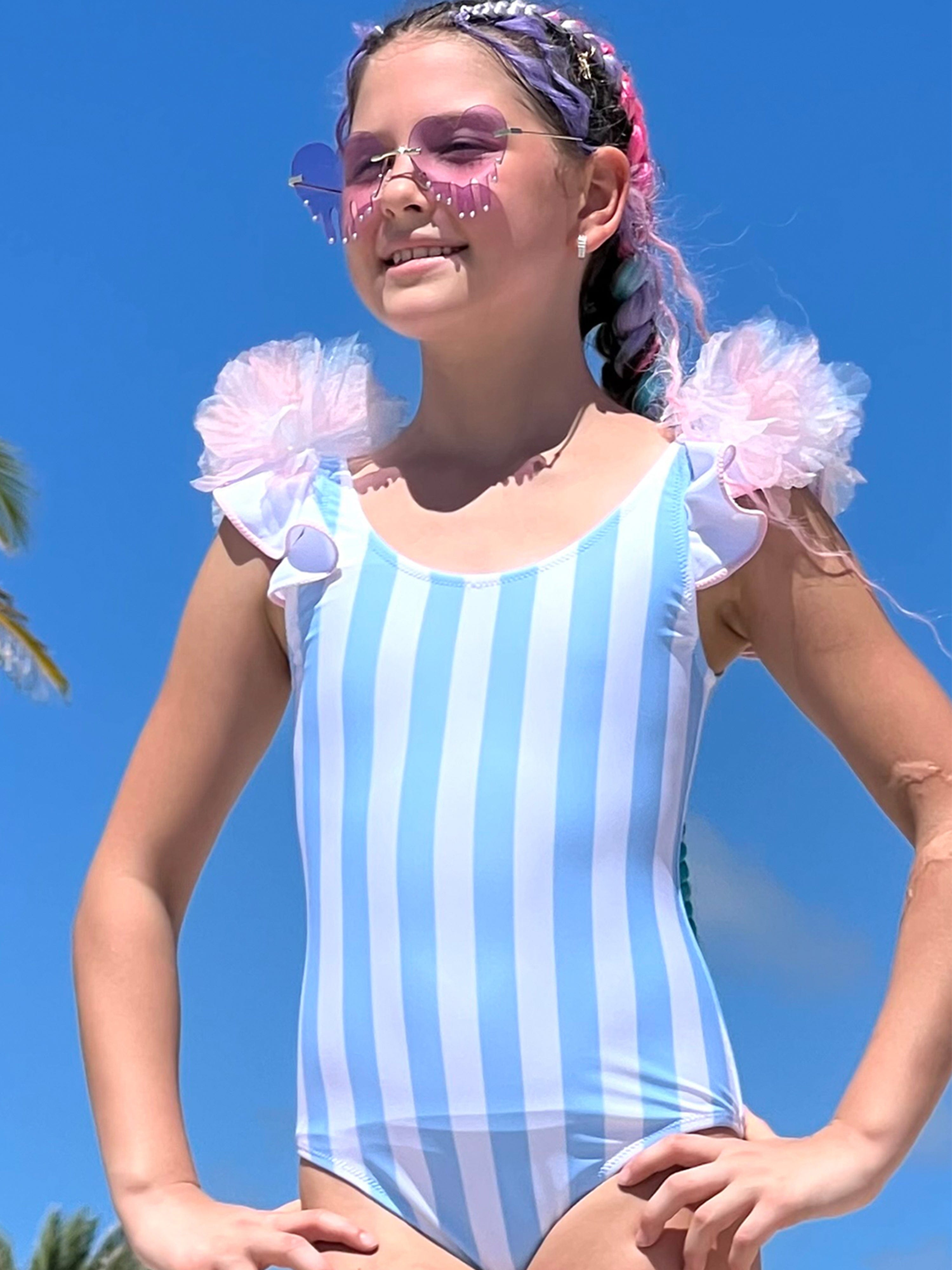 Nessi Byrd Girls Maria Swimsuit in Blue