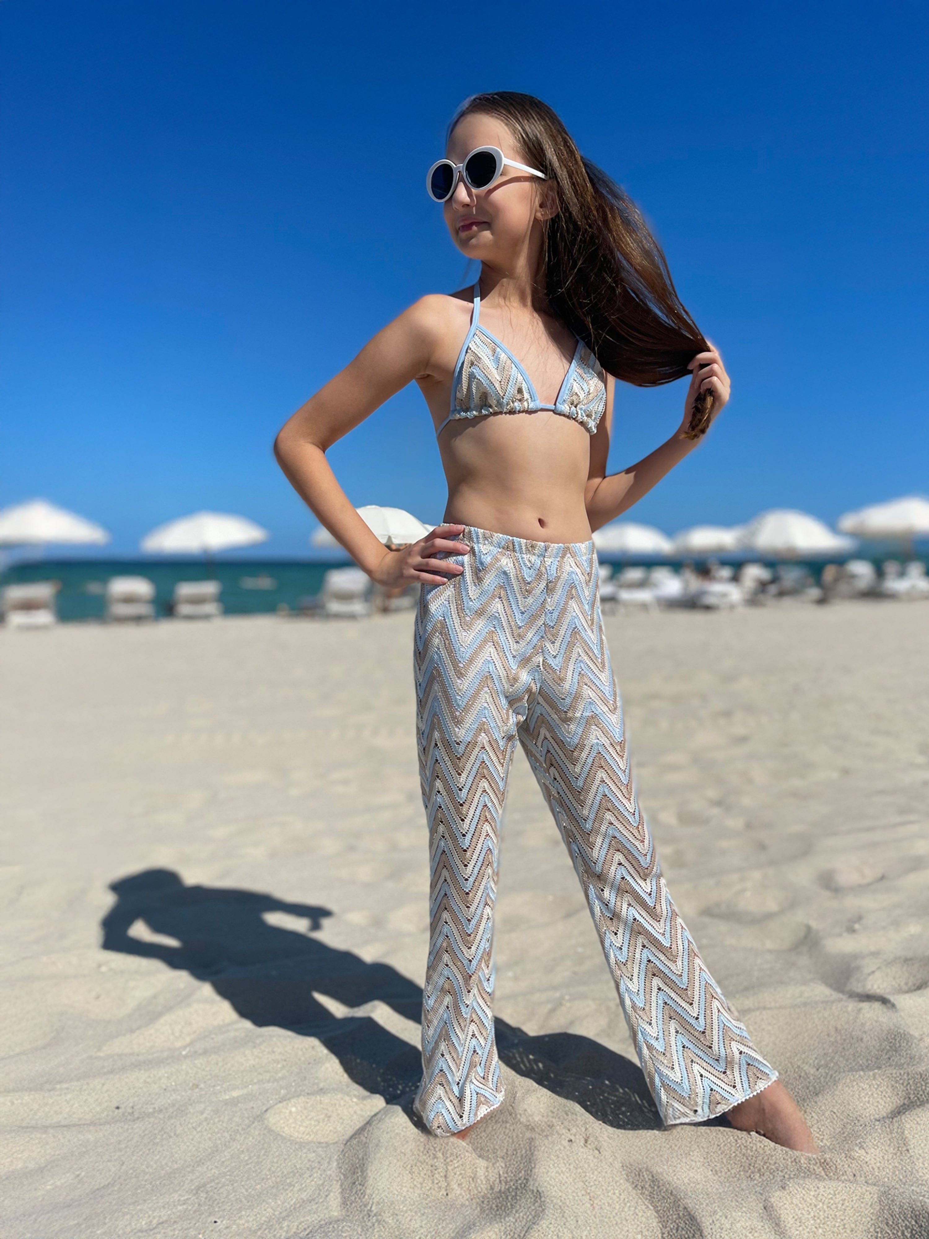 Nessi Byrd Girls Coco Trousers in Blue