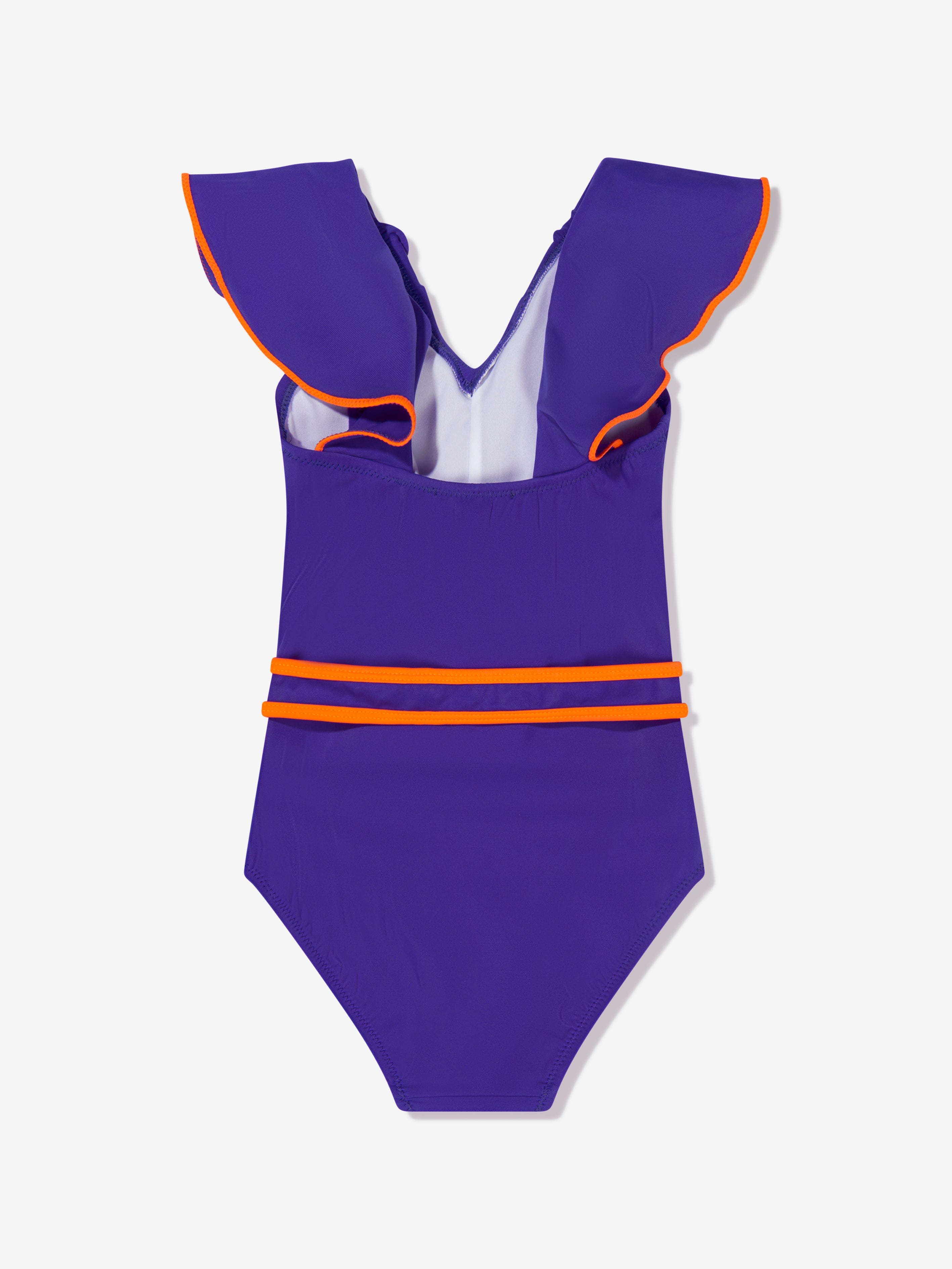 Nessi Byrd Girls Cano Frill Swimsuit in Purple