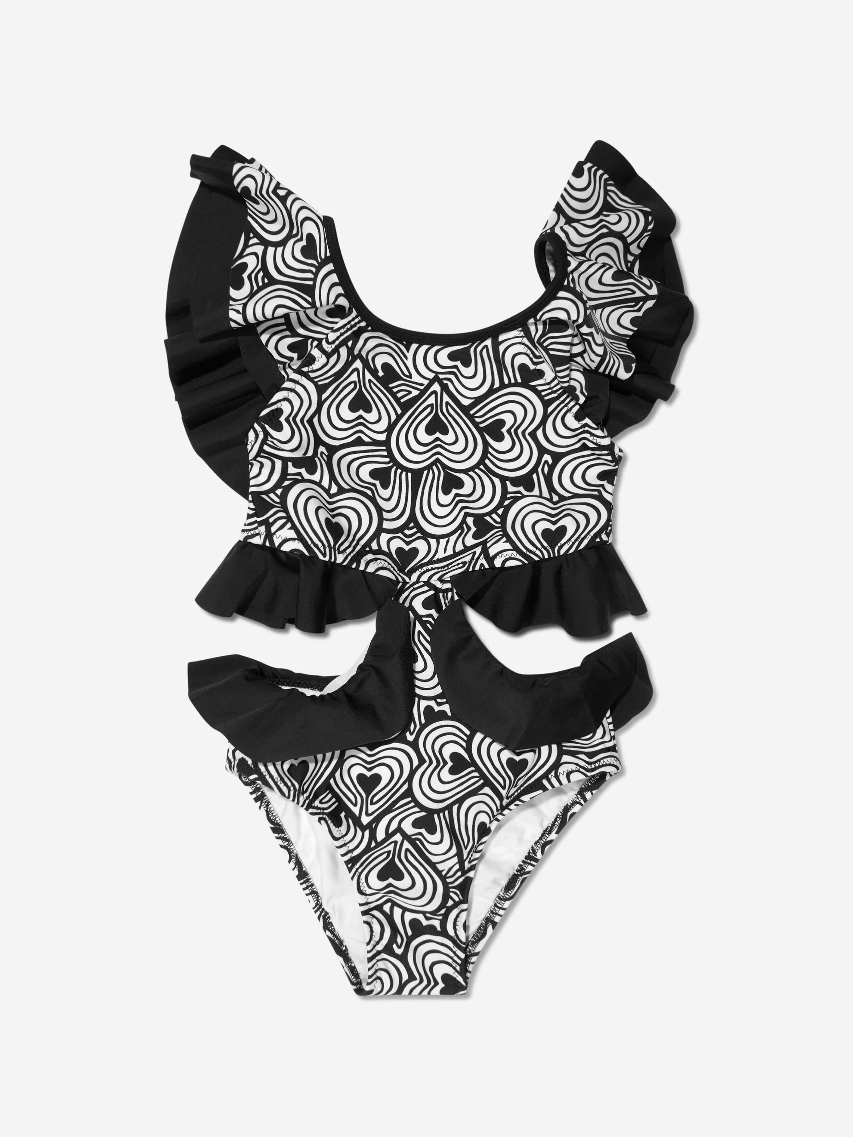 Nessi Byrd Girls Alexia Cut Out Swimsuit in Black